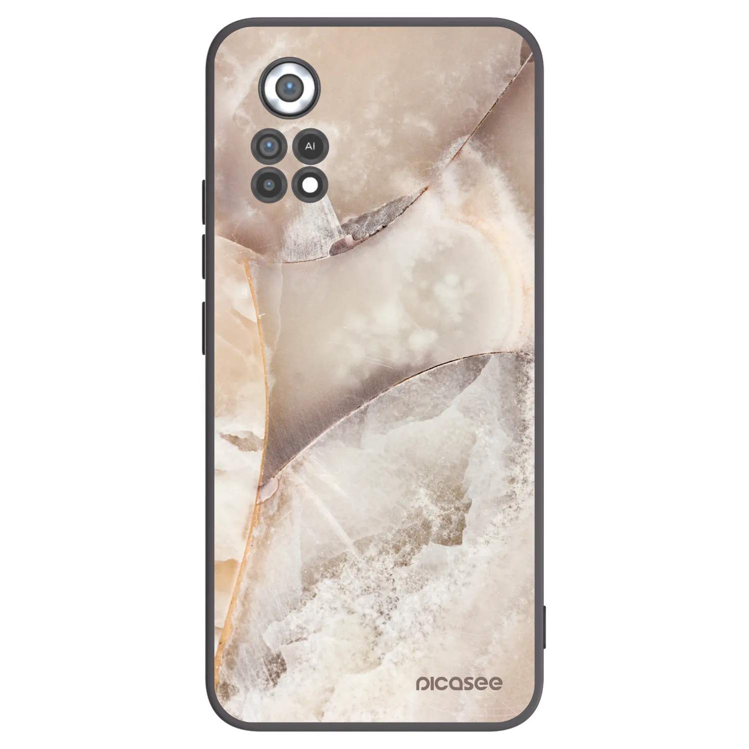 Picasee silikonowe czarne etui na Xiaomi Poco X4 Pro 5G - Cream marble
