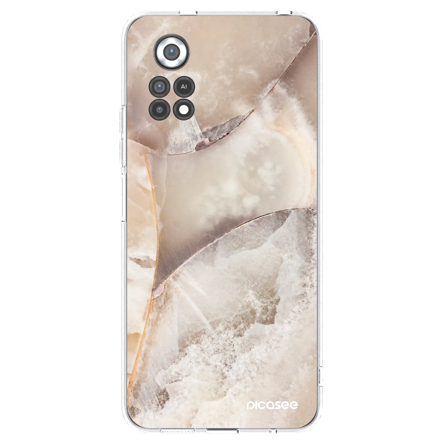 Picasee silikonowe przeźroczyste etui na Xiaomi Poco X4 Pro 5G - Cream marble