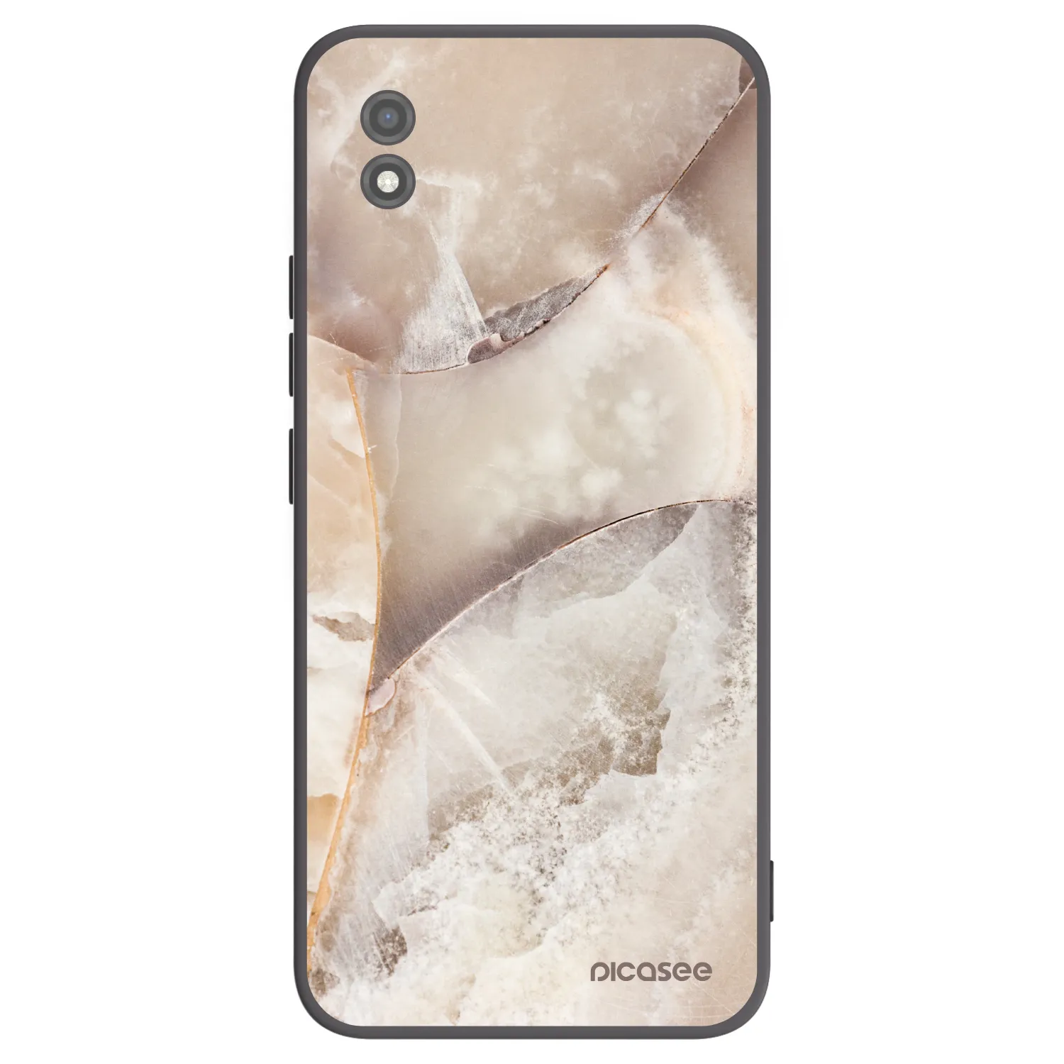Picasee silikonowe czarne etui na Realme C11 (2021) - Cream marble