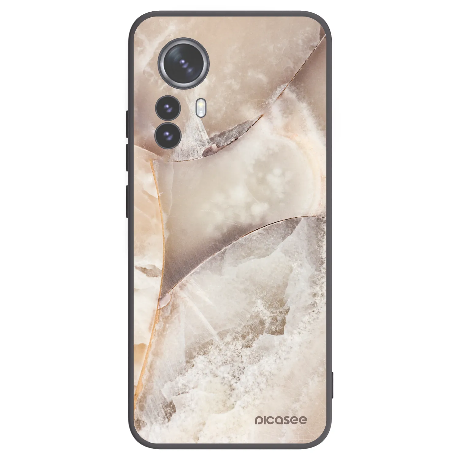 Picasee silikonowe czarne etui na Xiaomi 12 Pro - Cream marble