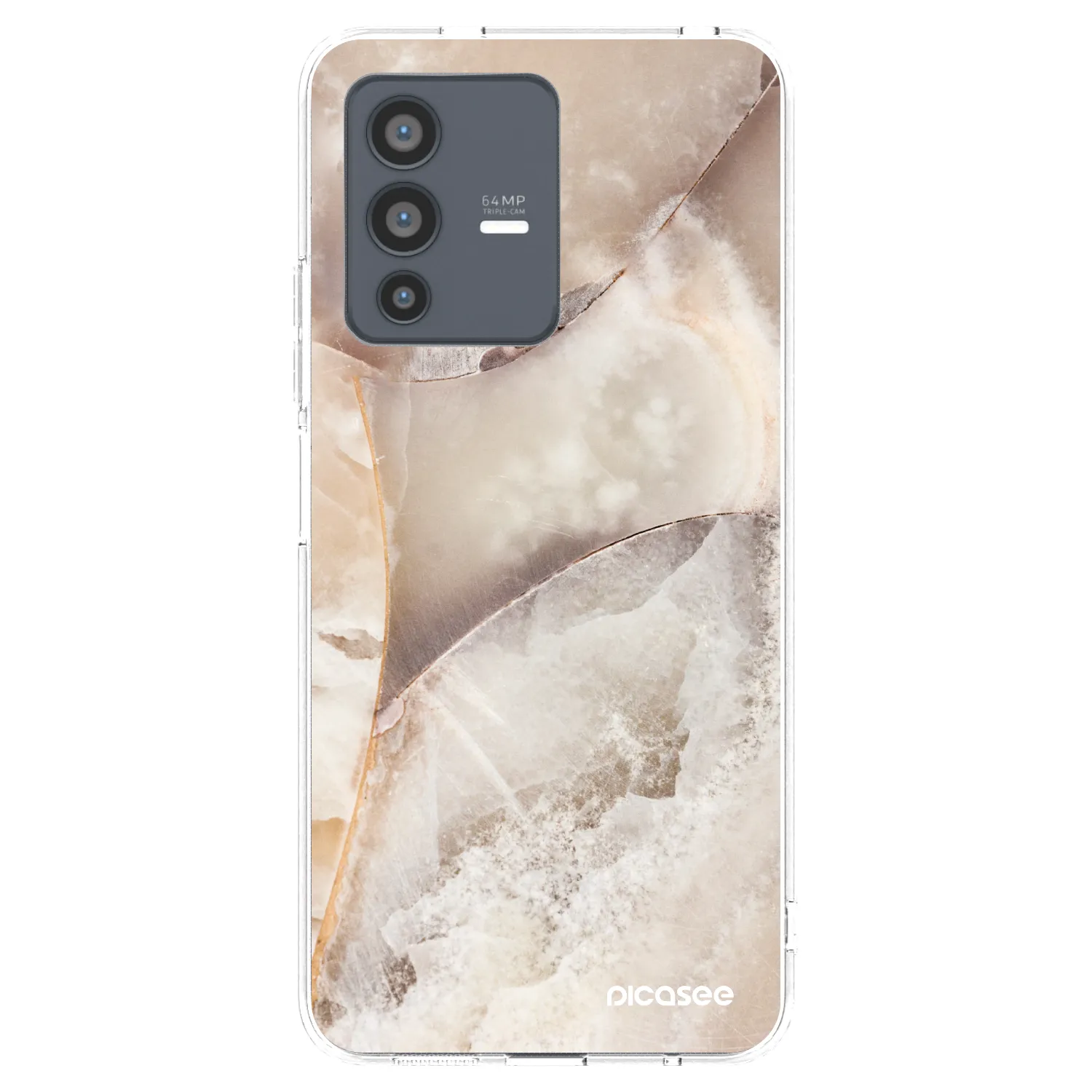 Picasee silikonowe przeźroczyste etui na Vivo V23 5G - Cream marble