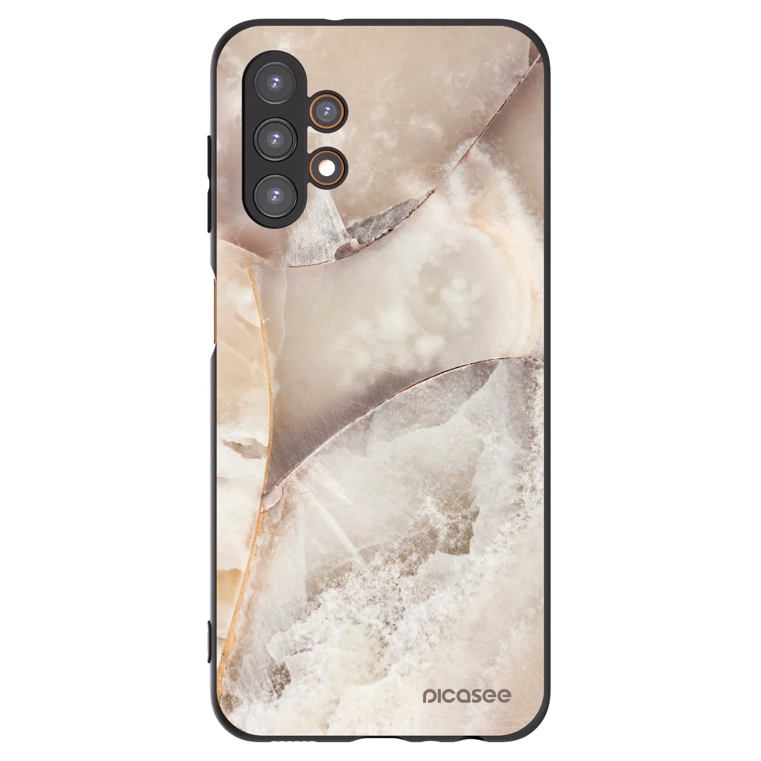 Picasee silikonowe czarne etui na Samsung Galaxy A13 4G A135 - Cream marble