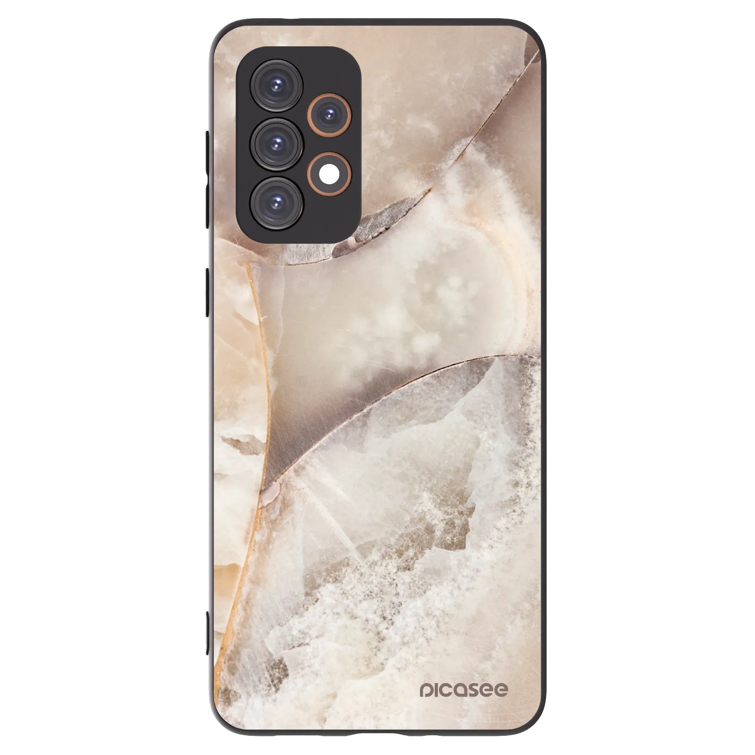 Picasee silikonowe czarne etui na Samsung Galaxy A33 5G A336 - Cream marble