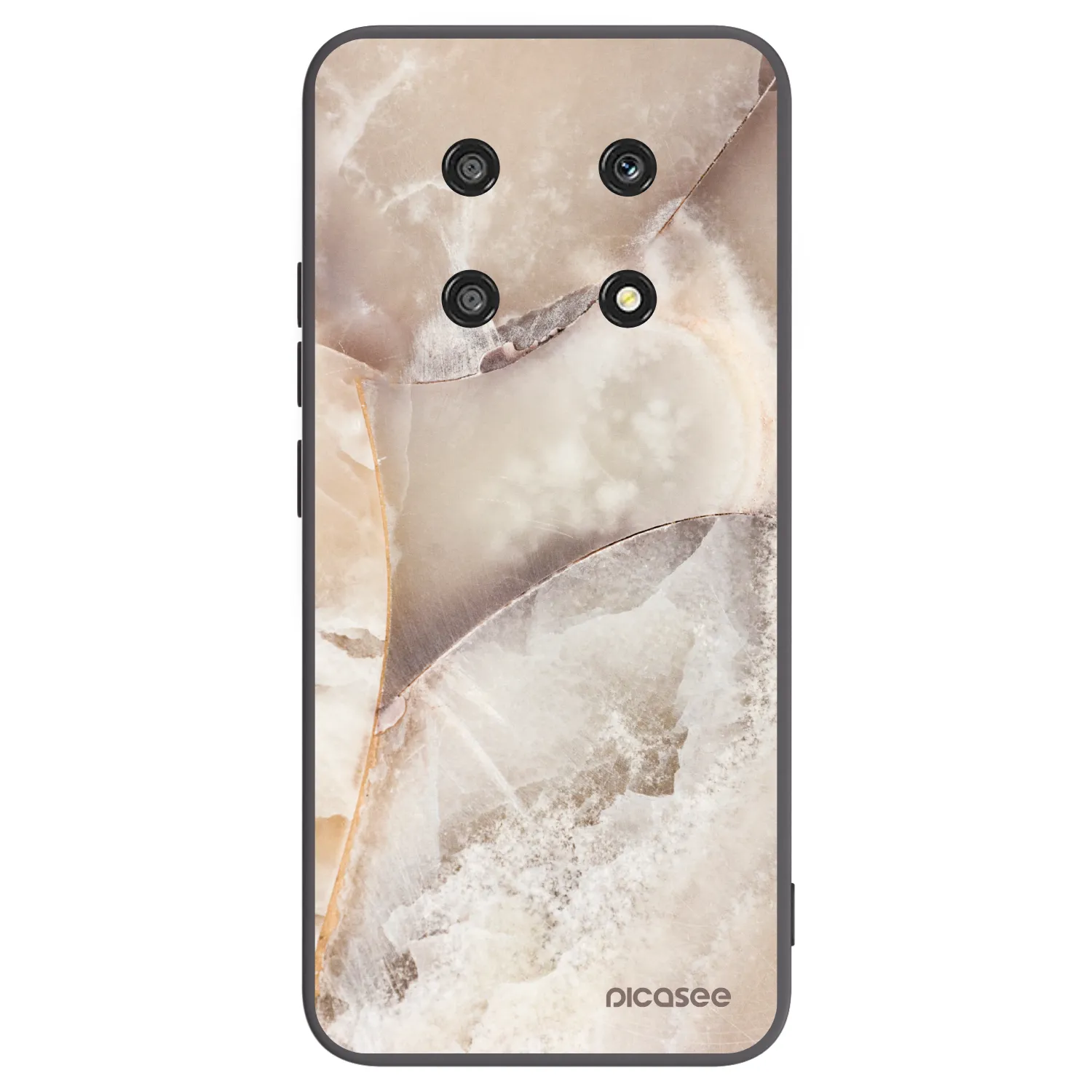Picasee silikonowe czarne etui na Honor Magic4 Lite 5G - Cream marble