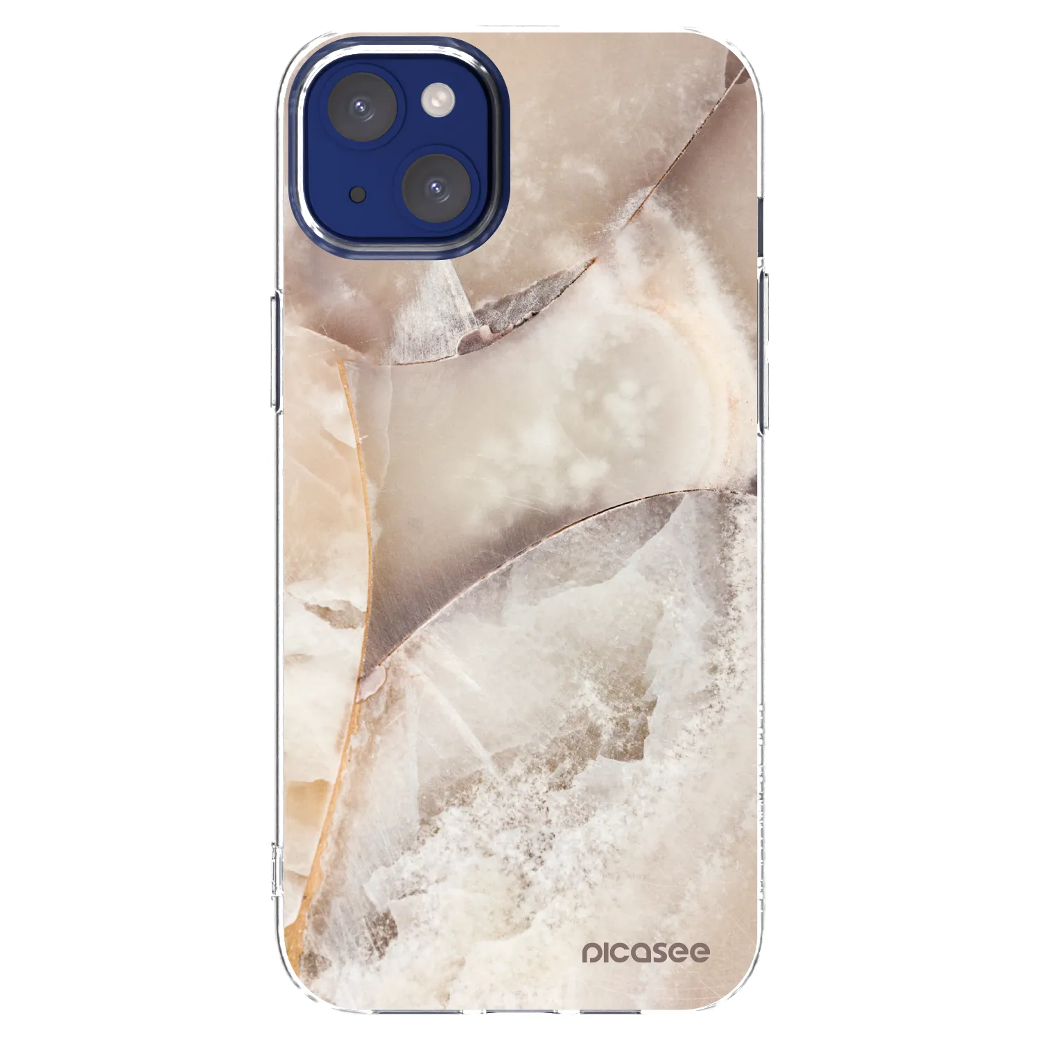 Picasee silikonowe przeźroczyste etui na Apple iPhone 14 Plus - Cream marble