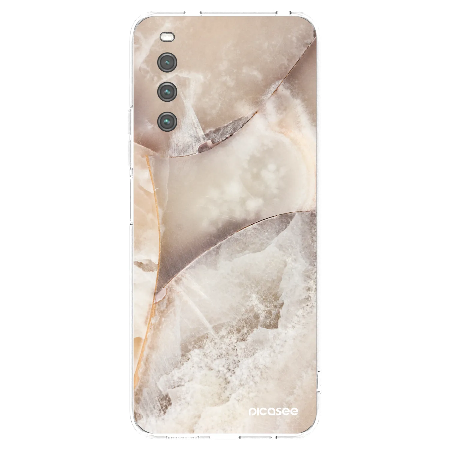 Picasee silikonowe przeźroczyste etui na Sony Xperia 10 IV 5G - Cream marble