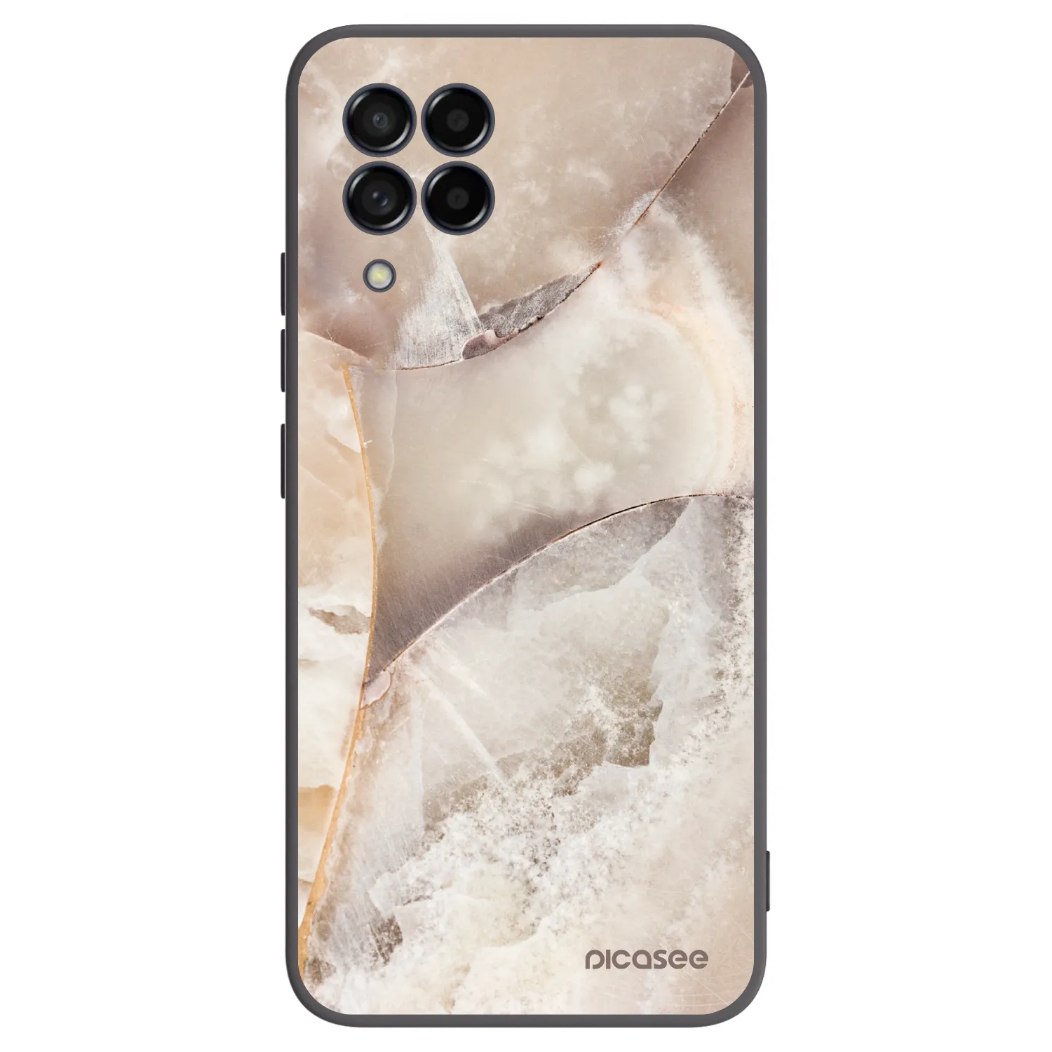 Picasee silikonowe czarne etui na Samsung Galaxy M53 5G - Cream marble