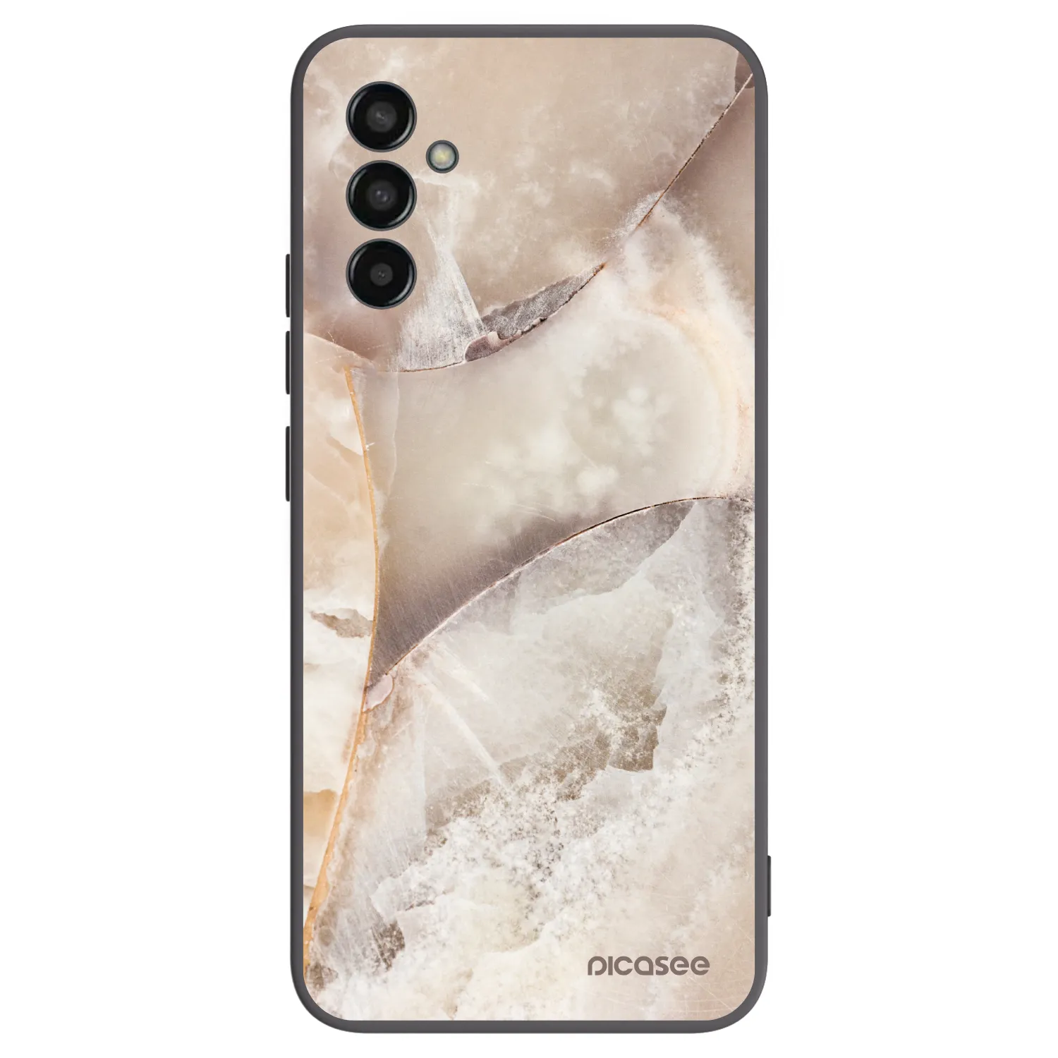 Picasee silikonowe czarne etui na Samsung Galaxy M13 M135F - Cream marble