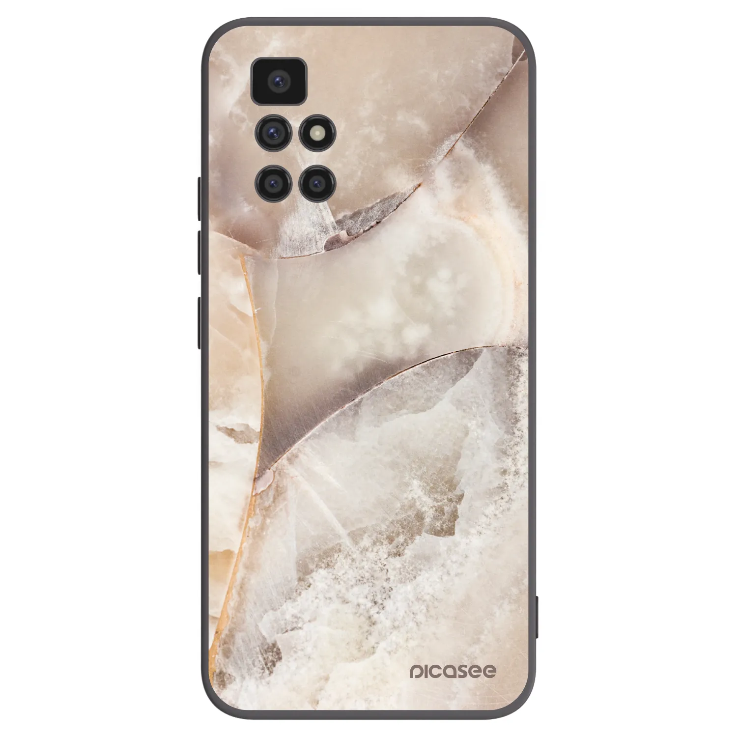 Picasee silikonowe czarne etui na Xiaomi Redmi 10 (2022) - Cream marble