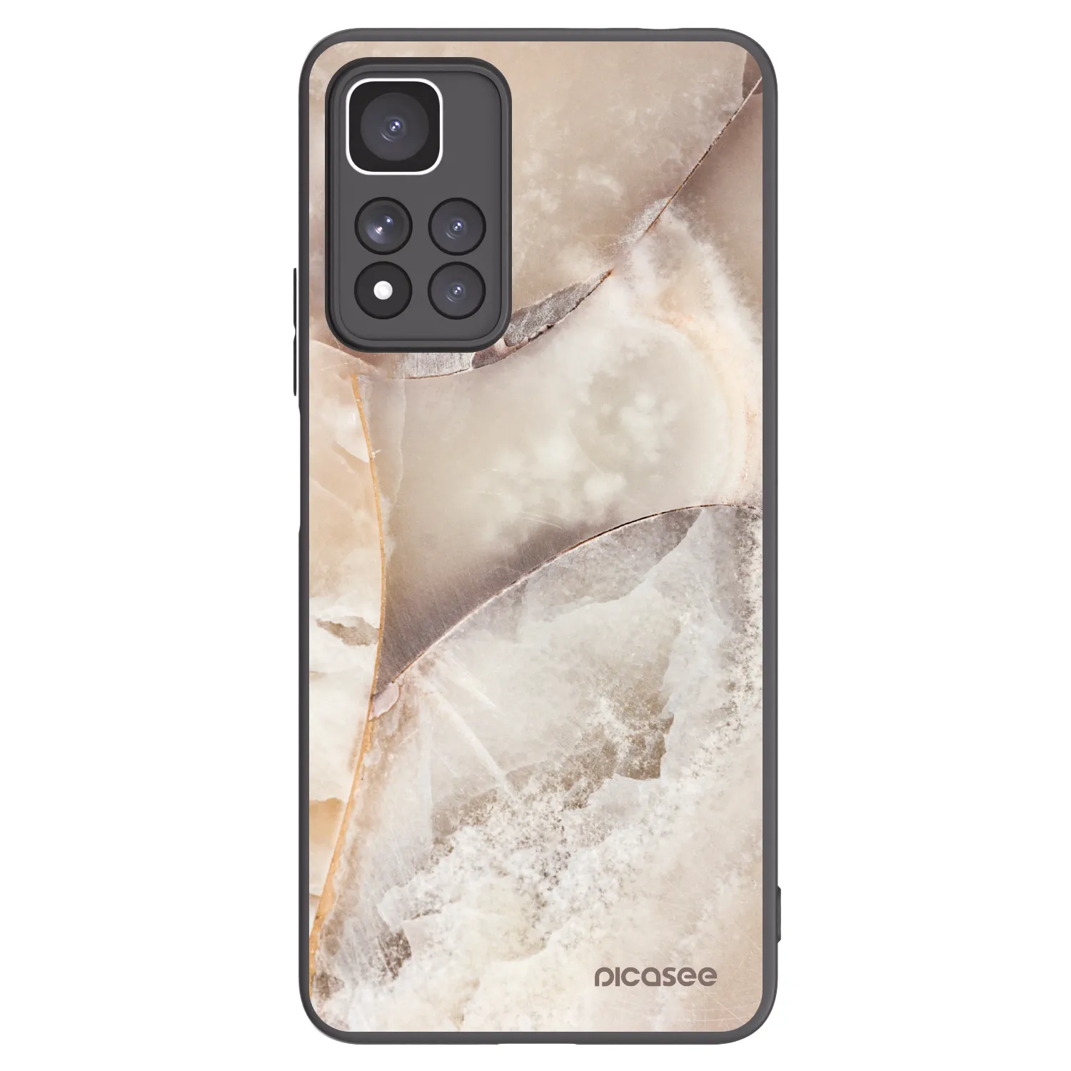 Picasee silikonowe czarne etui na Xiaomi Redmi Note 11 Pro+ 5G - Cream marble