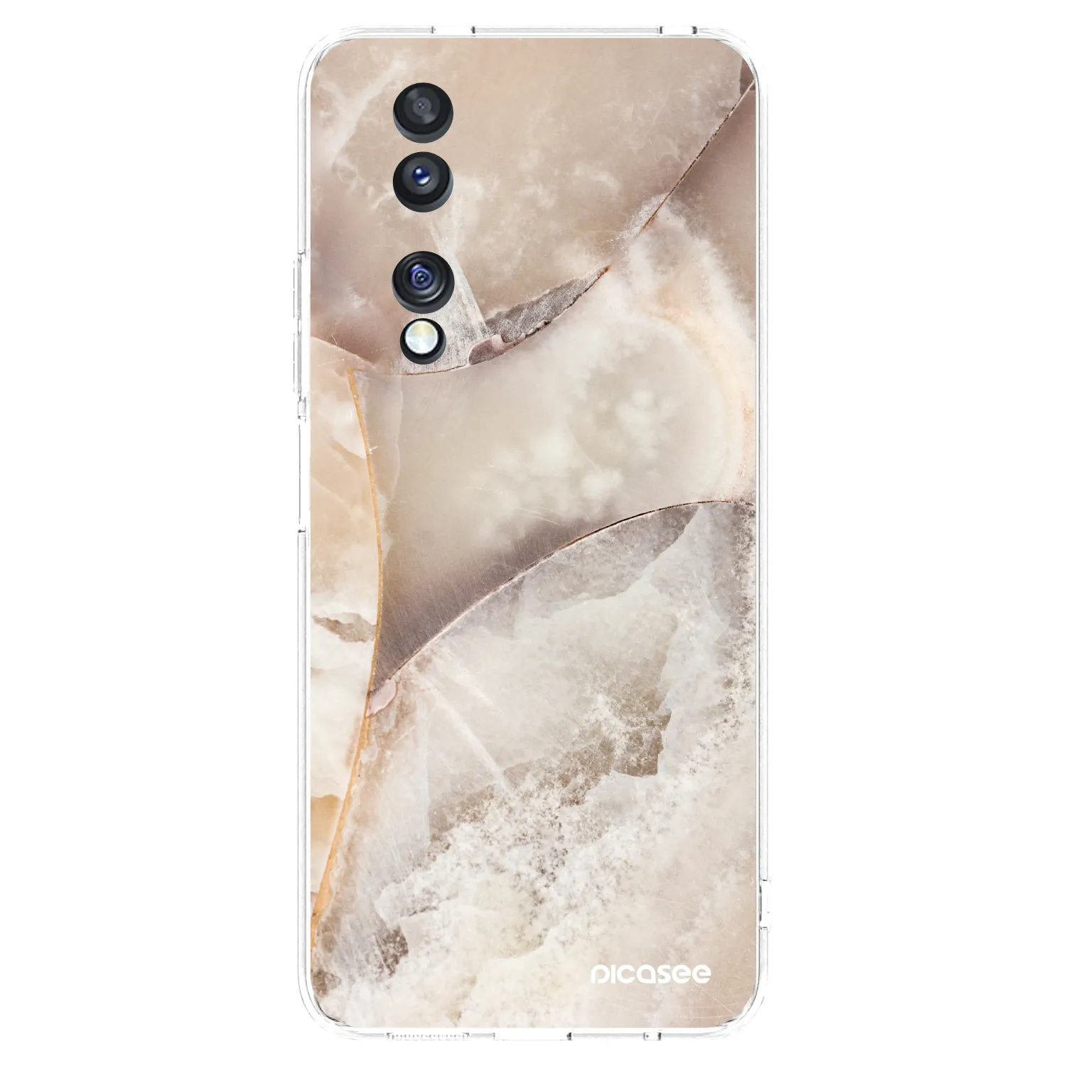 Picasee silikonowe przeźroczyste etui na Honor 70 - Cream marble