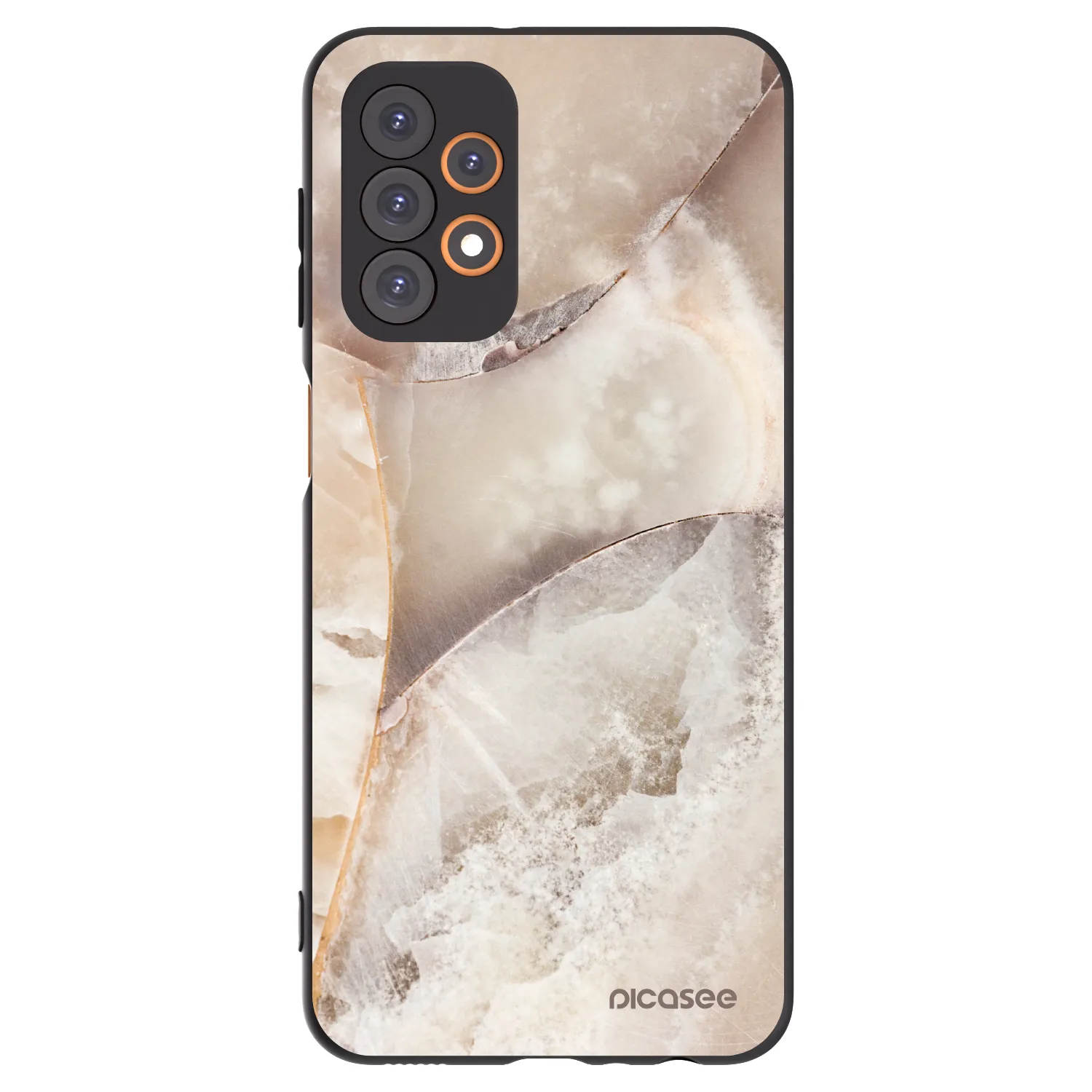 Picasee silikonowe czarne etui na Samsung Galaxy A23 A236B 5G - Cream marble