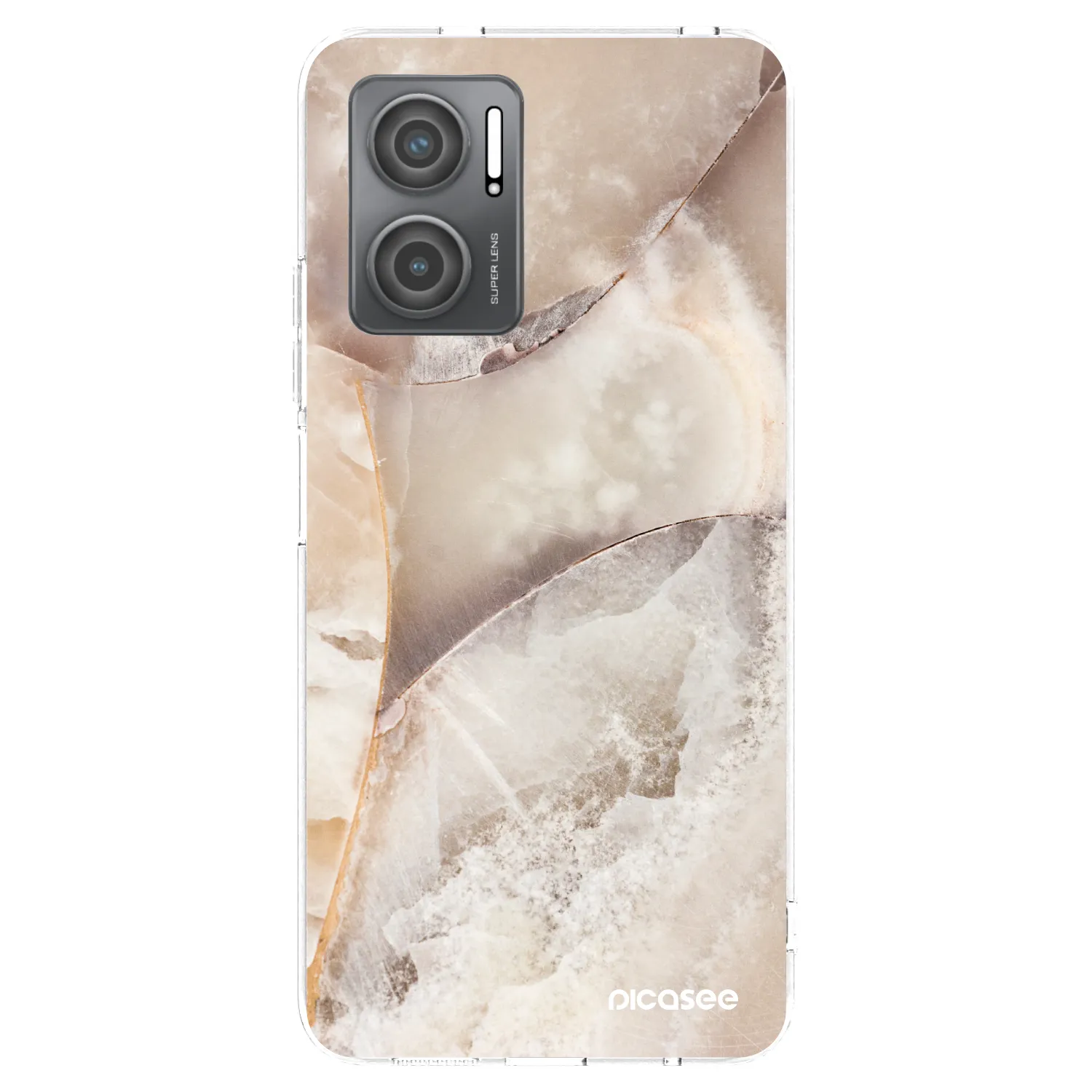 Picasee silikonowe przeźroczyste etui na Xiaomi Redmi 10 5G - Cream marble