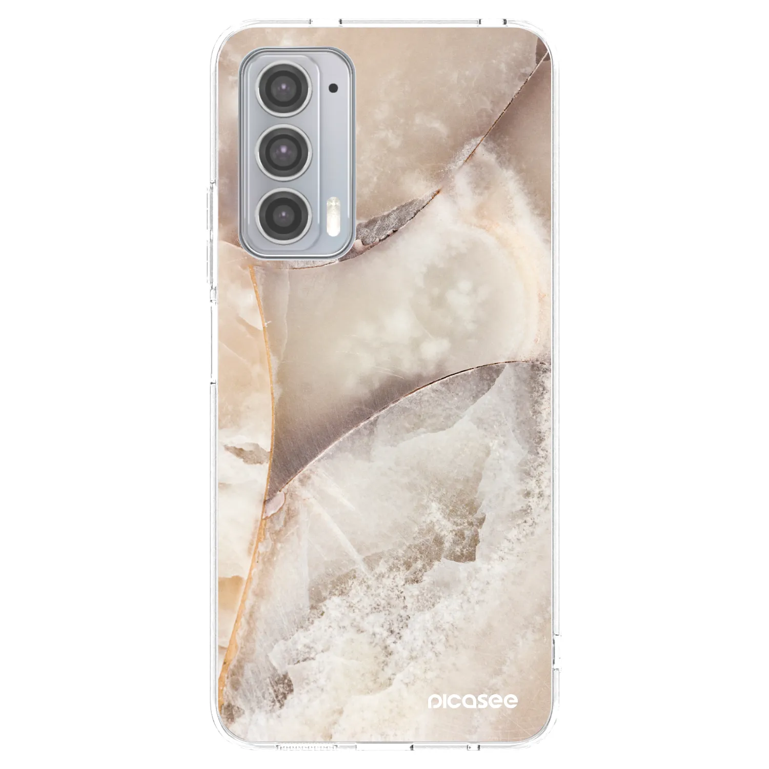 Picasee silikonowe przeźroczyste etui na Motorola Edge 20 - Cream marble