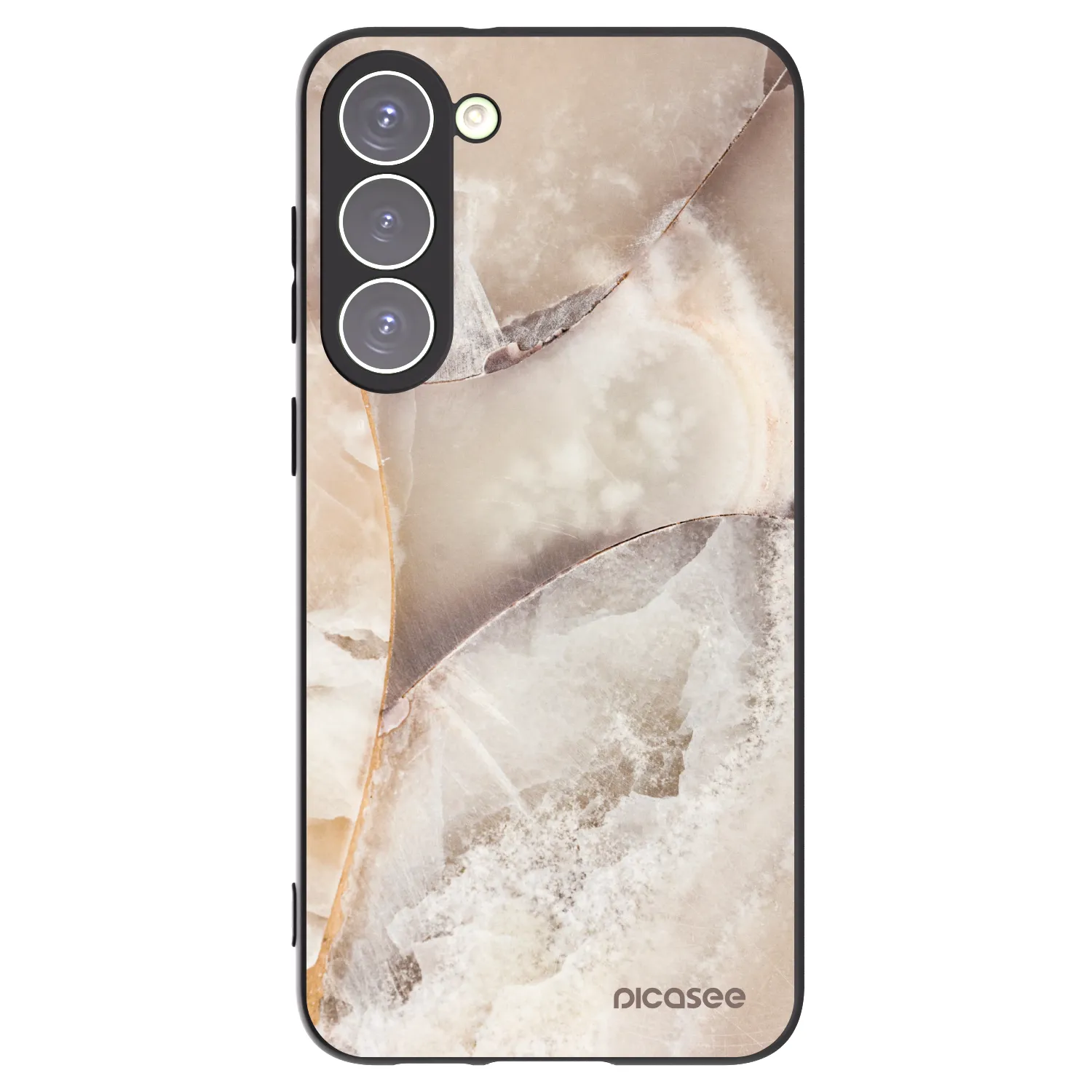 Picasee silikonowe czarne etui na Samsung Galaxy S23+ 5G - Cream marble