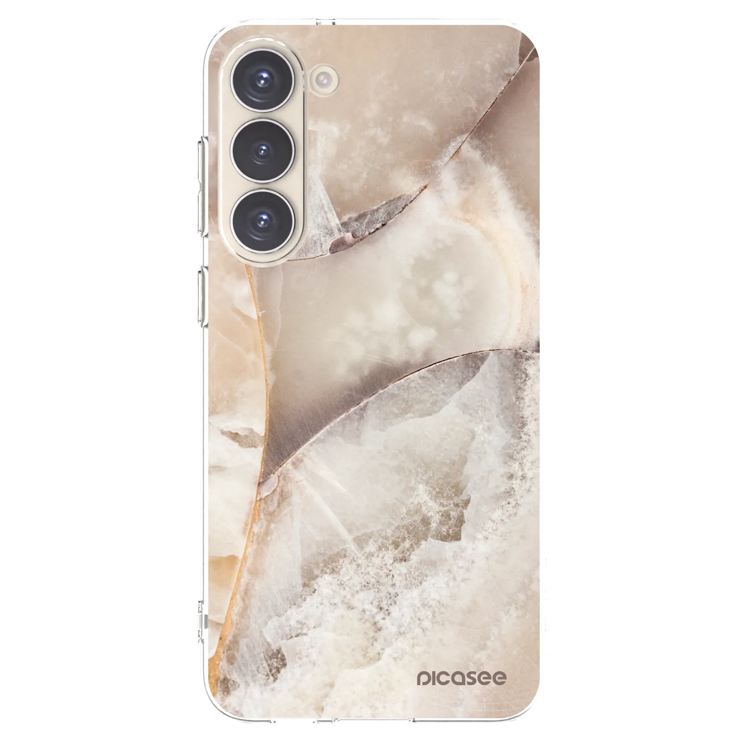 Picasee silikonowe przeźroczyste etui na Samsung Galaxy S23+ 5G - Cream marble