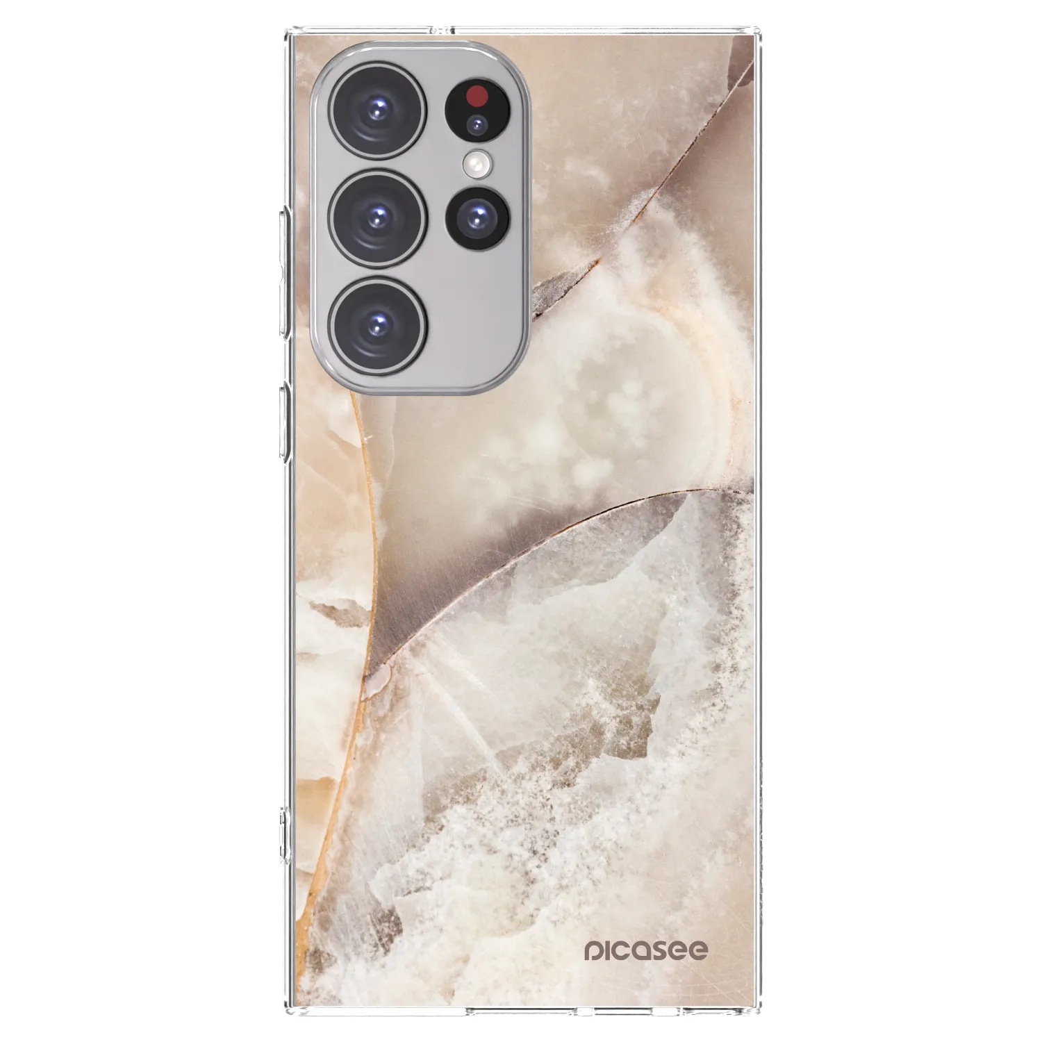Picasee silikonowe przeźroczyste etui na Samsung Galaxy S23 Ultra 5G - Cream marble