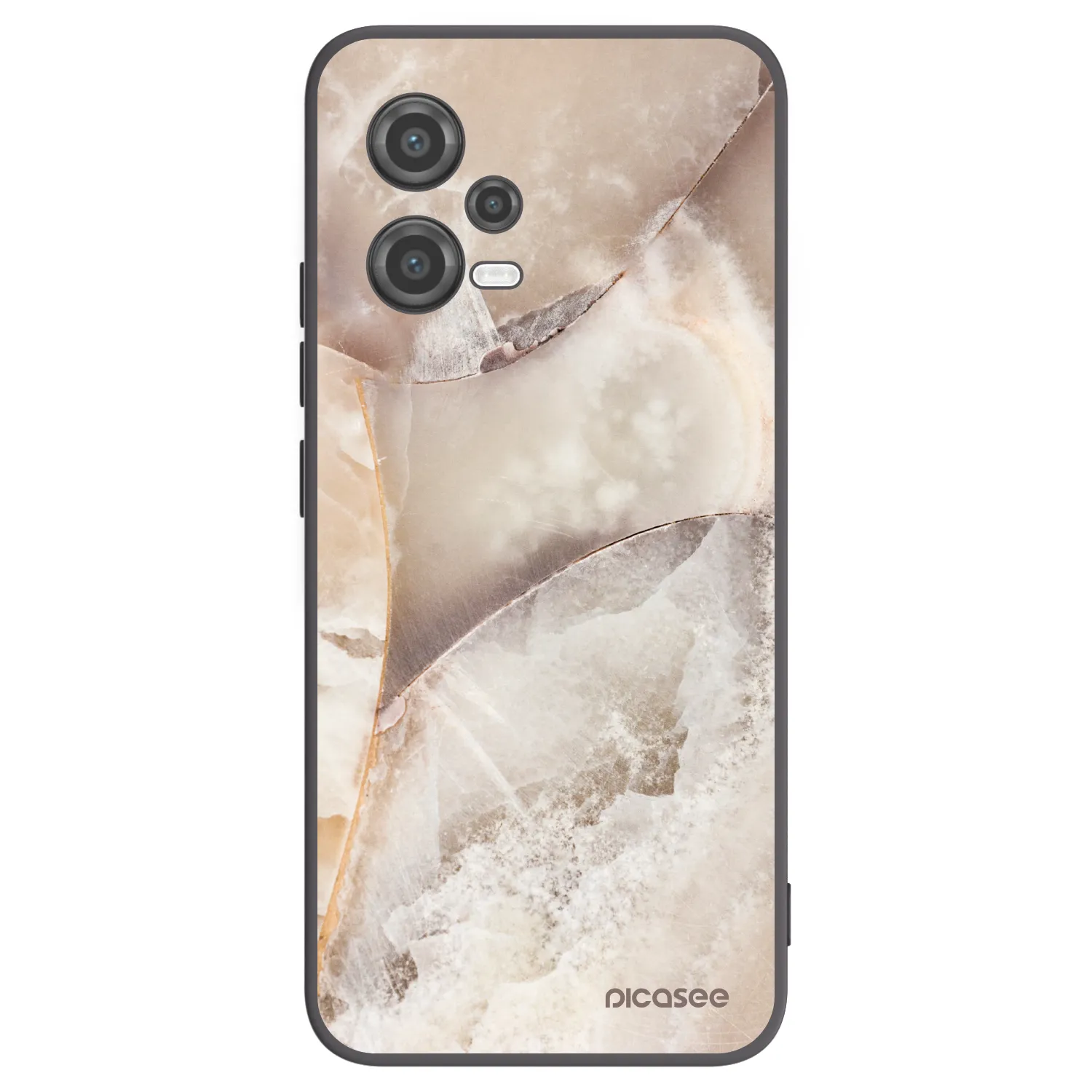 Picasee silikonowe czarne etui na Xiaomi Poco X5 - Cream marble