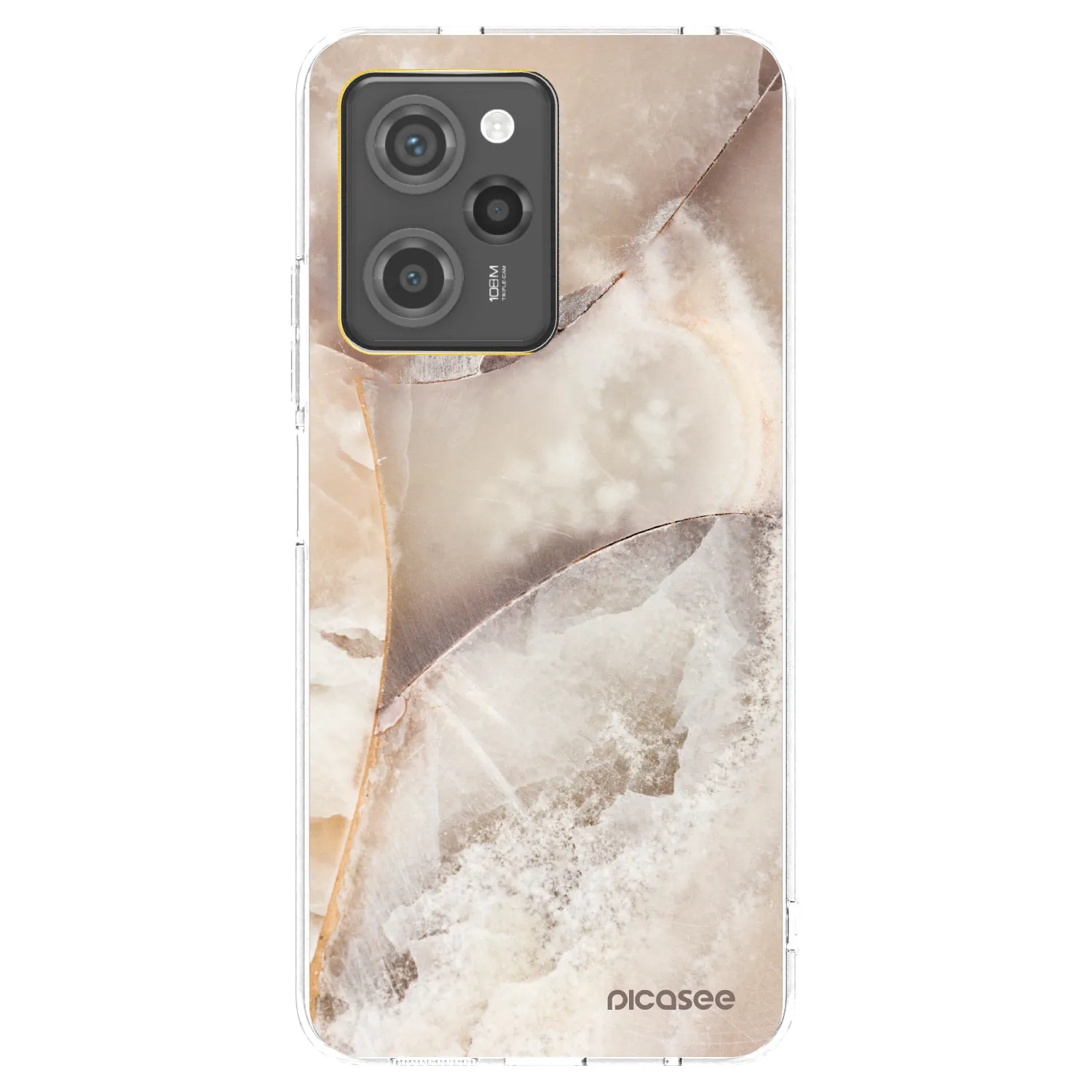 Picasee silikonowe czarne etui na Xiaomi Poco X5 Pro - Cream marble