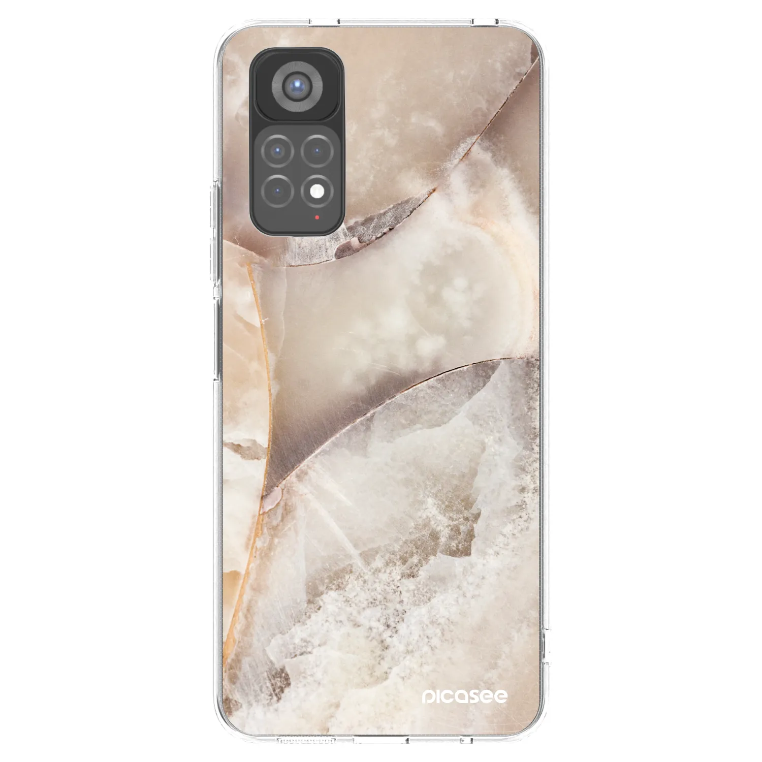 Picasee silikonowe przeźroczyste etui na Xiaomi Redmi Note 11S 5G - Cream marble
