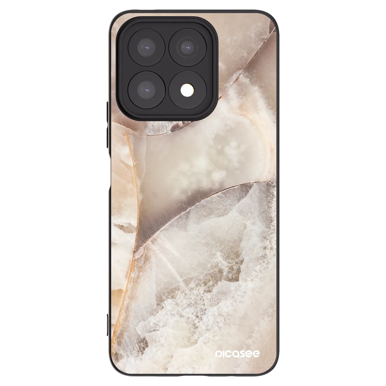 Picasee silikonowe czarne etui na Honor X8a - Cream marble