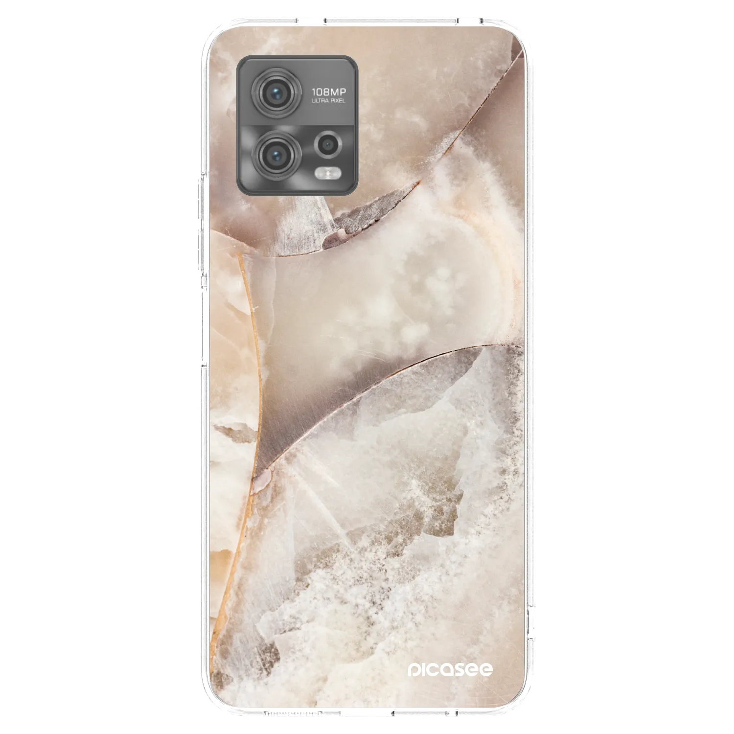 Picasee silikonowe przeźroczyste etui na Motorola Moto G72 - Cream marble