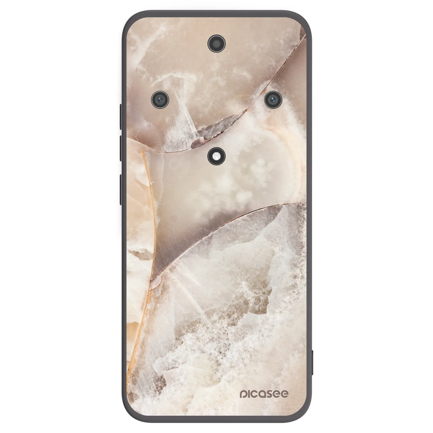 Picasee silikonowe czarne etui na Honor Magic5 Lite 5G - Cream marble