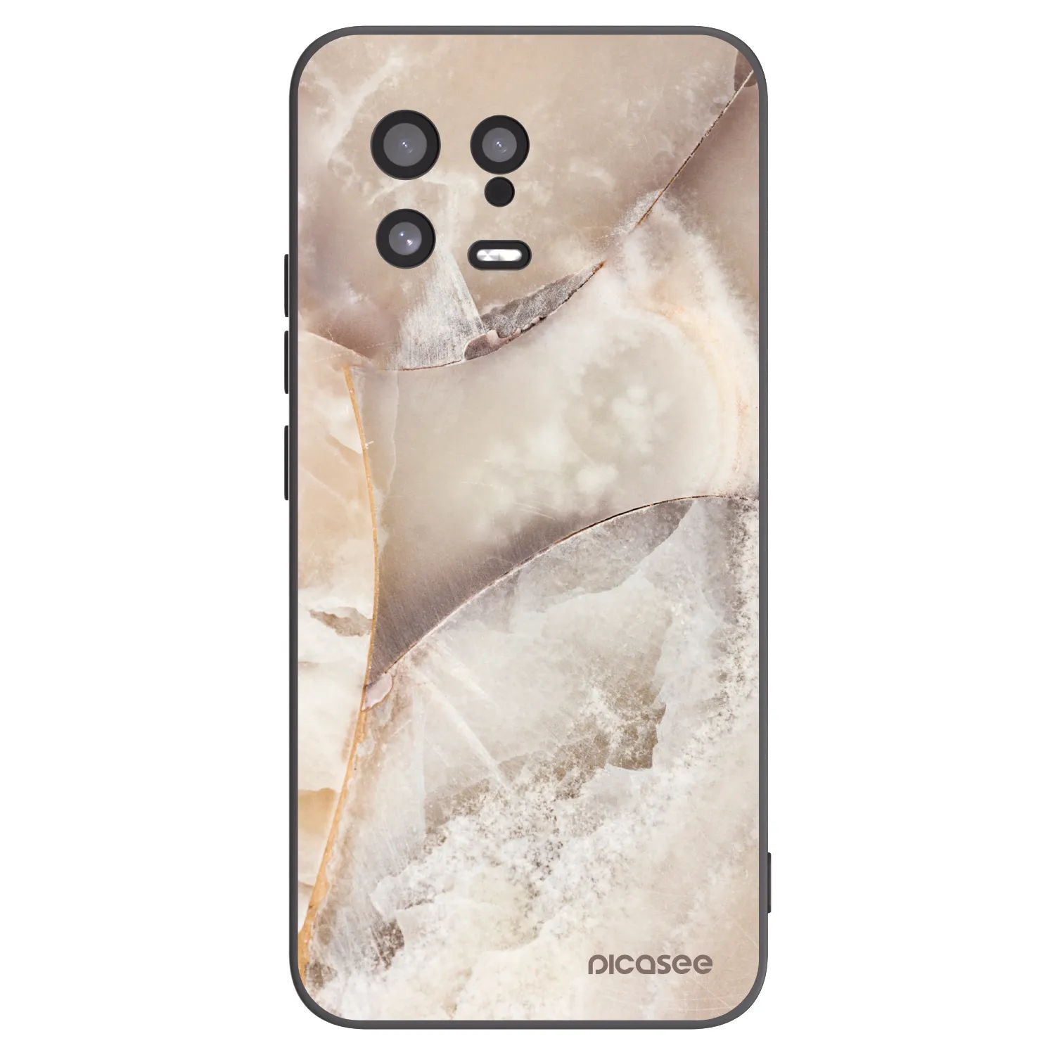 Picasee silikonowe czarne etui na Xiaomi 13 - Cream marble