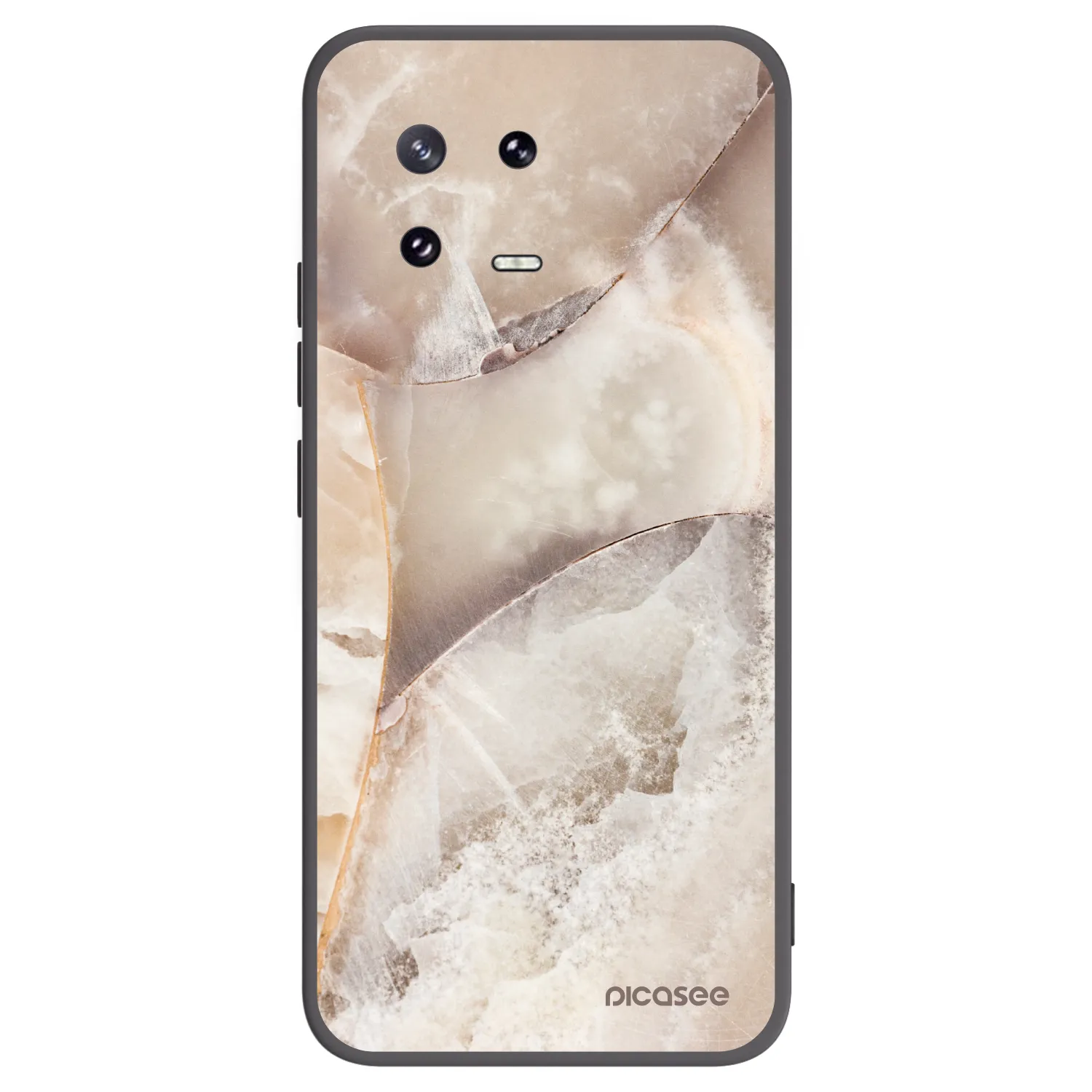 Picasee silikonowe czarne etui na Xiaomi 13 Pro - Cream marble