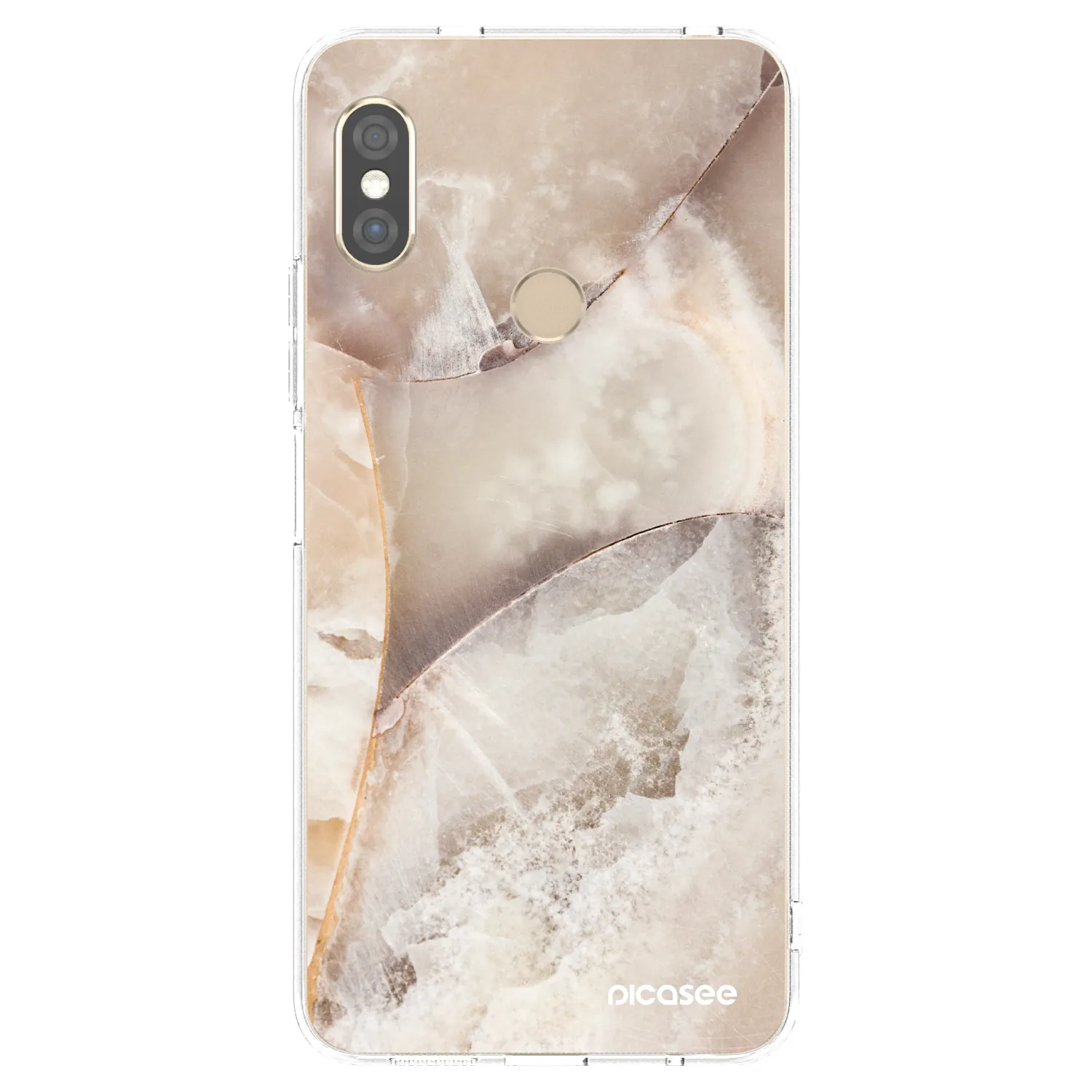 Picasee silikonowe przeźroczyste etui na Xiaomi Redmi Note 5 Global - Cream marble