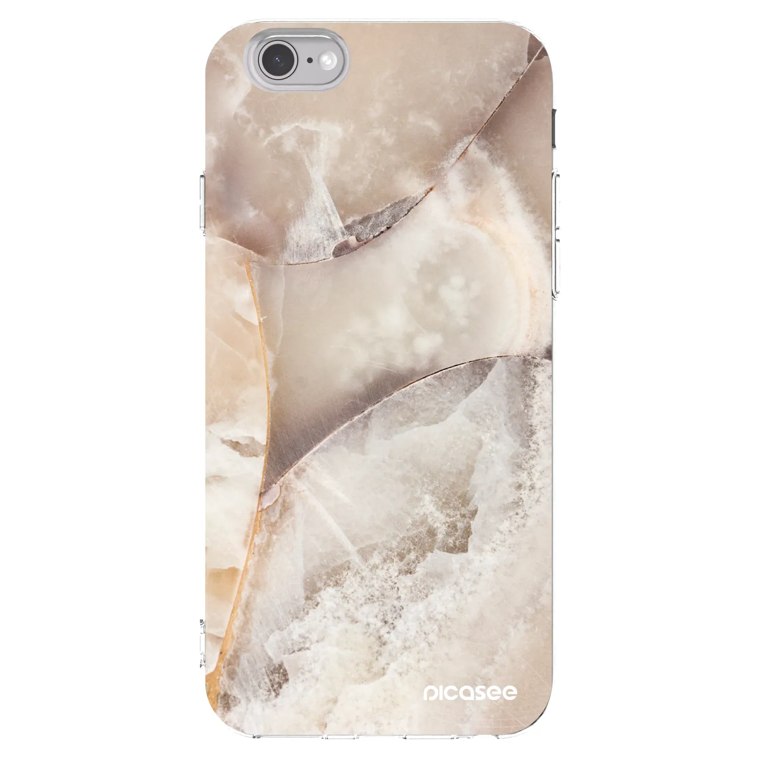 Picasee silikonowe przeźroczyste etui na Apple iPhone 6/6S - Cream marble