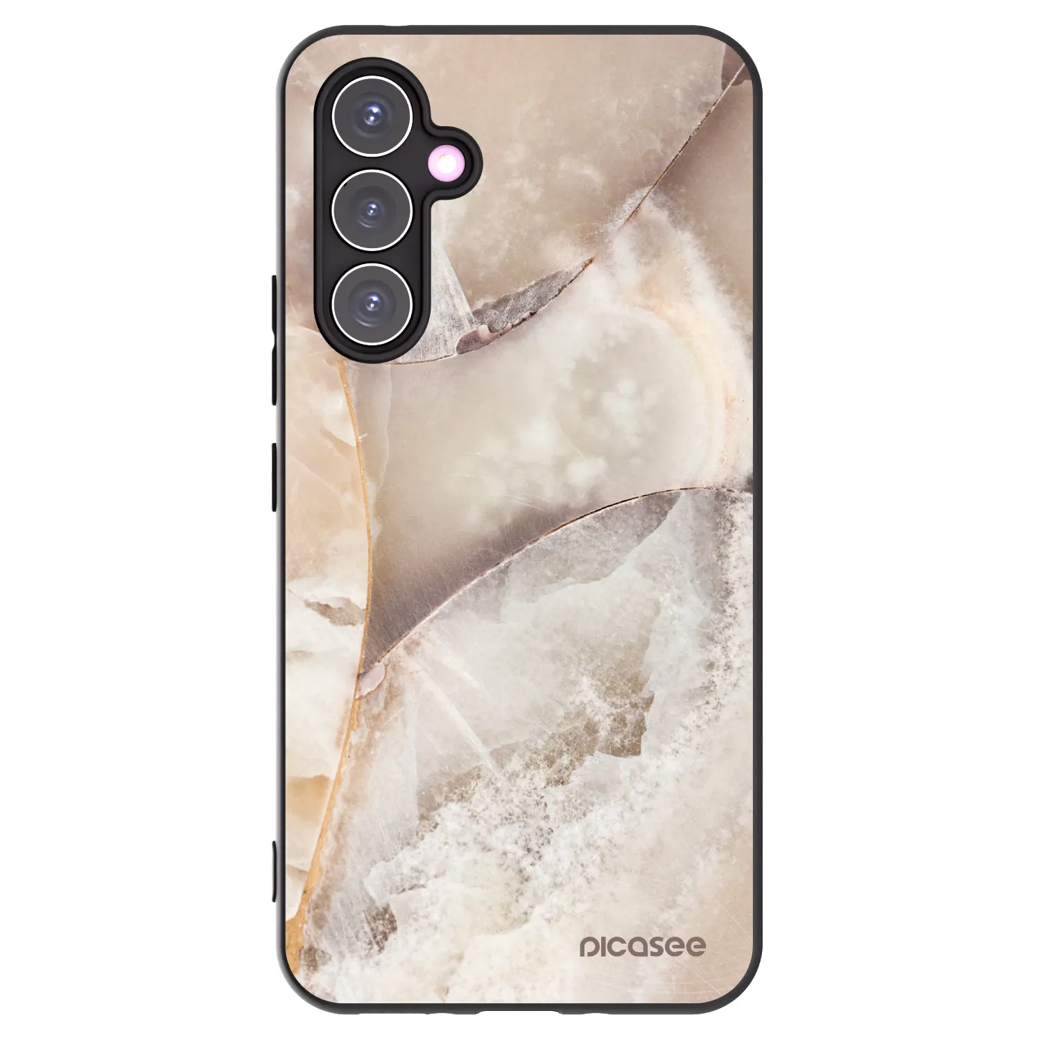 Picasee silikonowe czarne etui na Samsung Galaxy A54 5G A546B - Cream marble