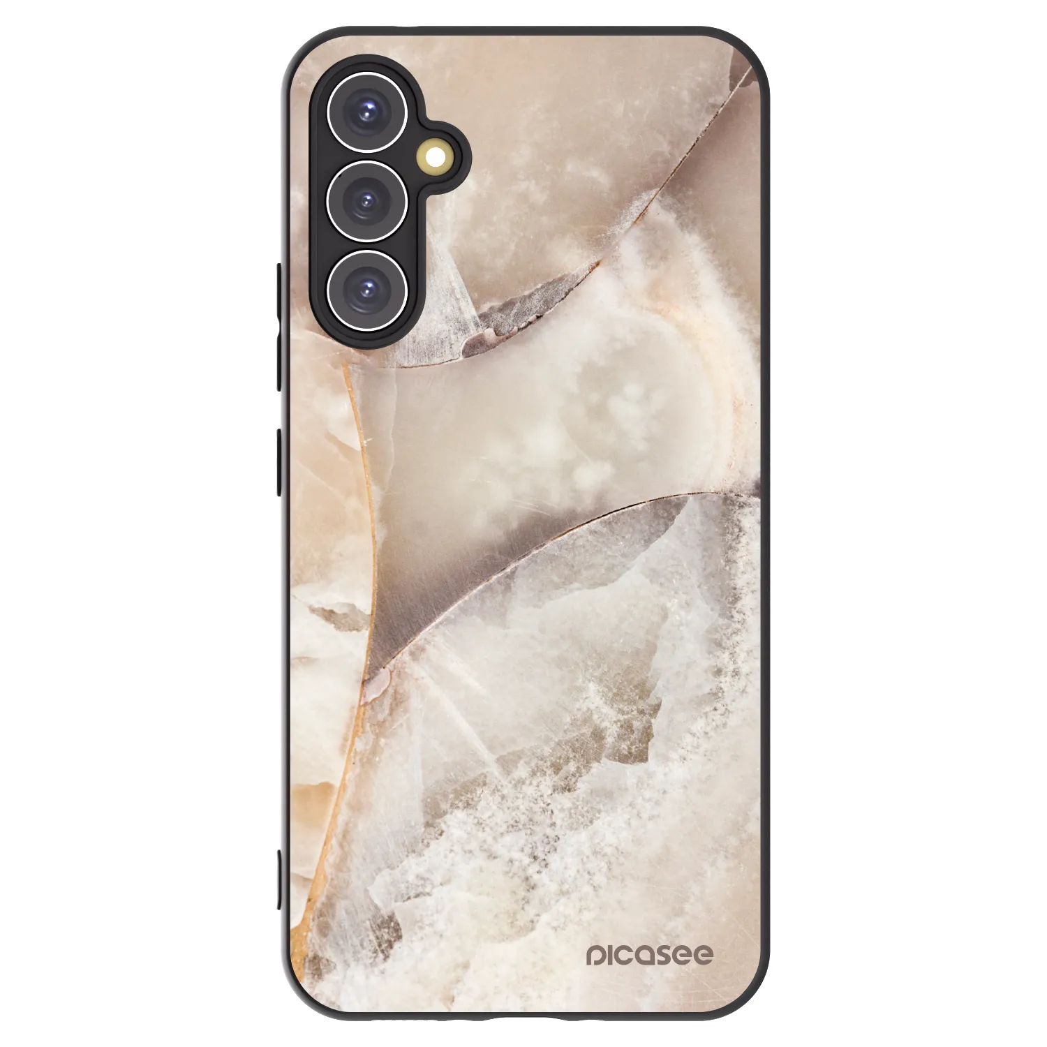 Picasee silikonowe czarne etui na Samsung Galaxy A34 5G A346B - Cream marble