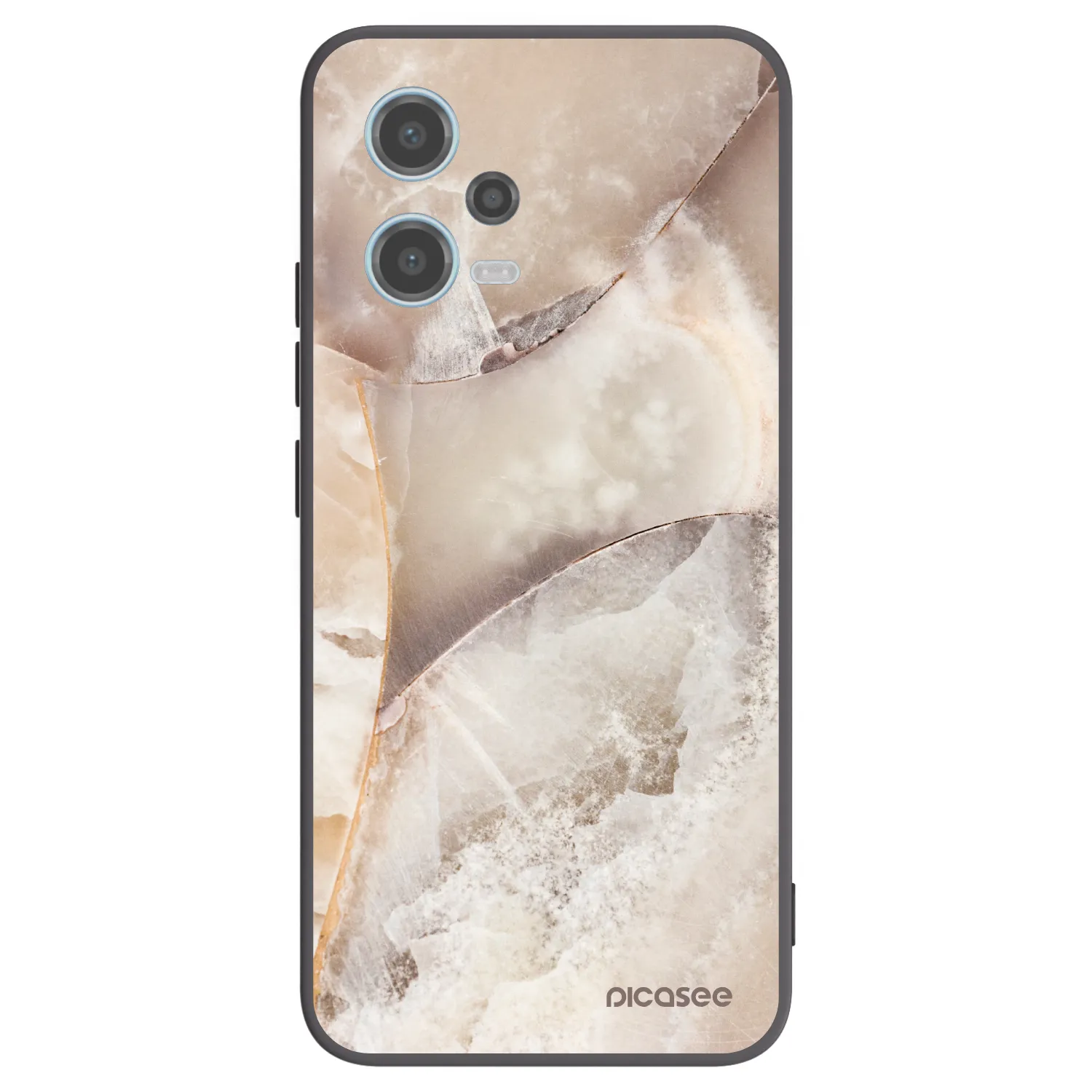 Picasee silikonowe czarne etui na Xiaomi Redmi Note 12 5G - Cream marble