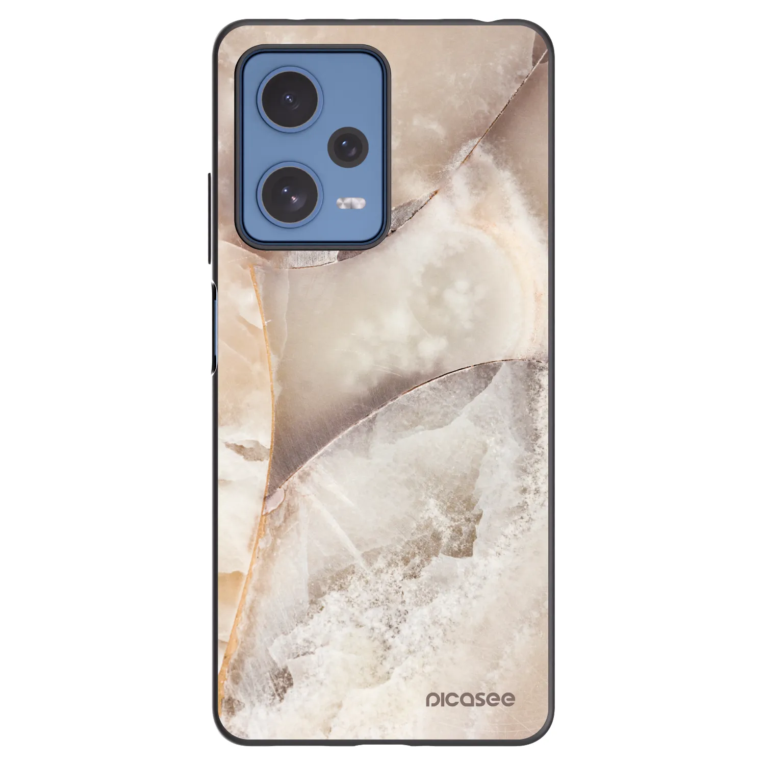 Picasee silikonowe czarne etui na Xiaomi Redmi Note 12 Pro 5G - Cream marble