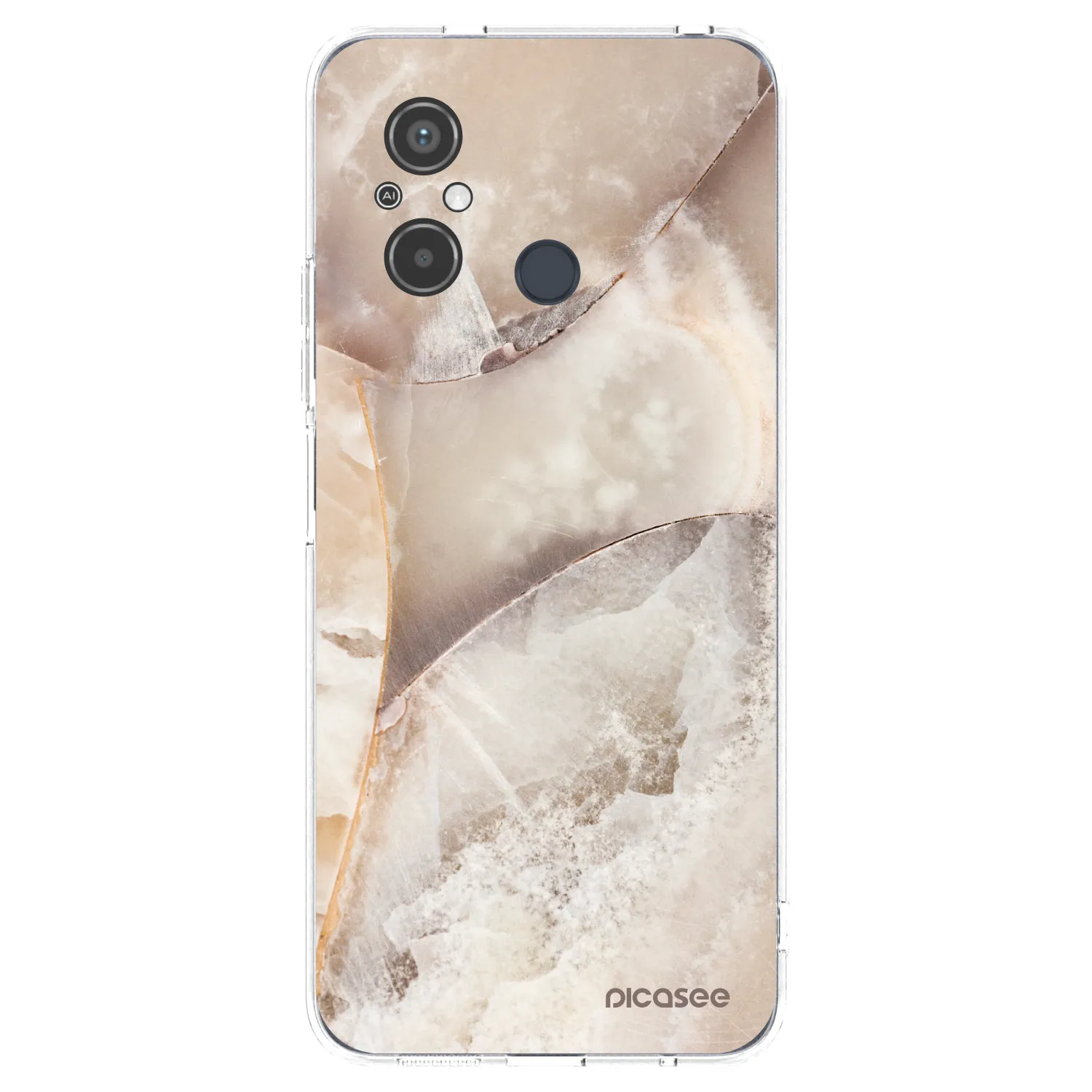 Picasee silikonowe przeźroczyste etui na Xiaomi Redmi 12C - Cream marble