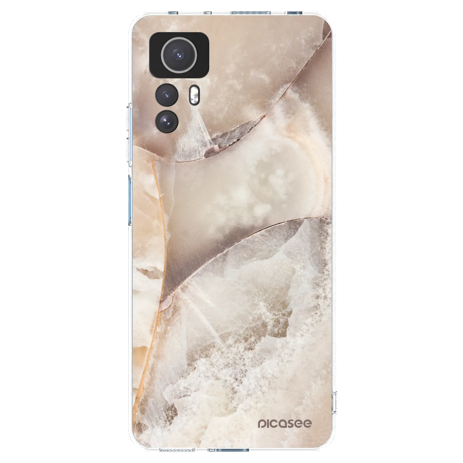 Picasee silikonowe przeźroczyste etui na Xiaomi Redmi Note 12S - Cream marble