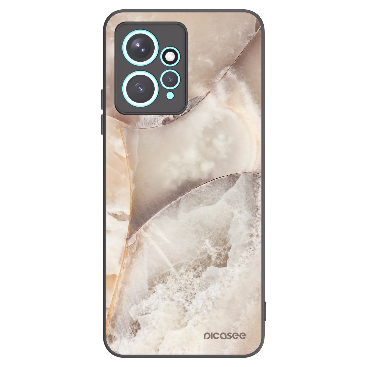 Picasee silikonowe czarne etui na Xiaomi Redmi Note 12 4G - Cream marble