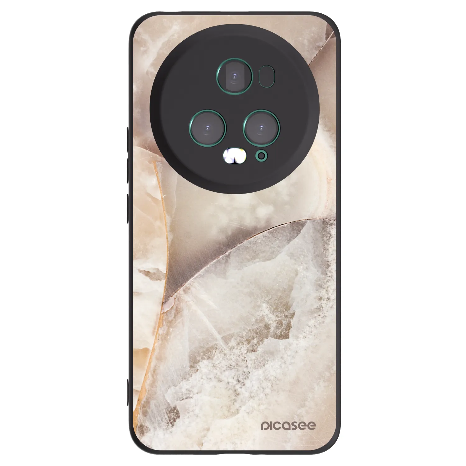 Picasee silikonowe czarne etui na Honor Magic5 Pro - Cream marble