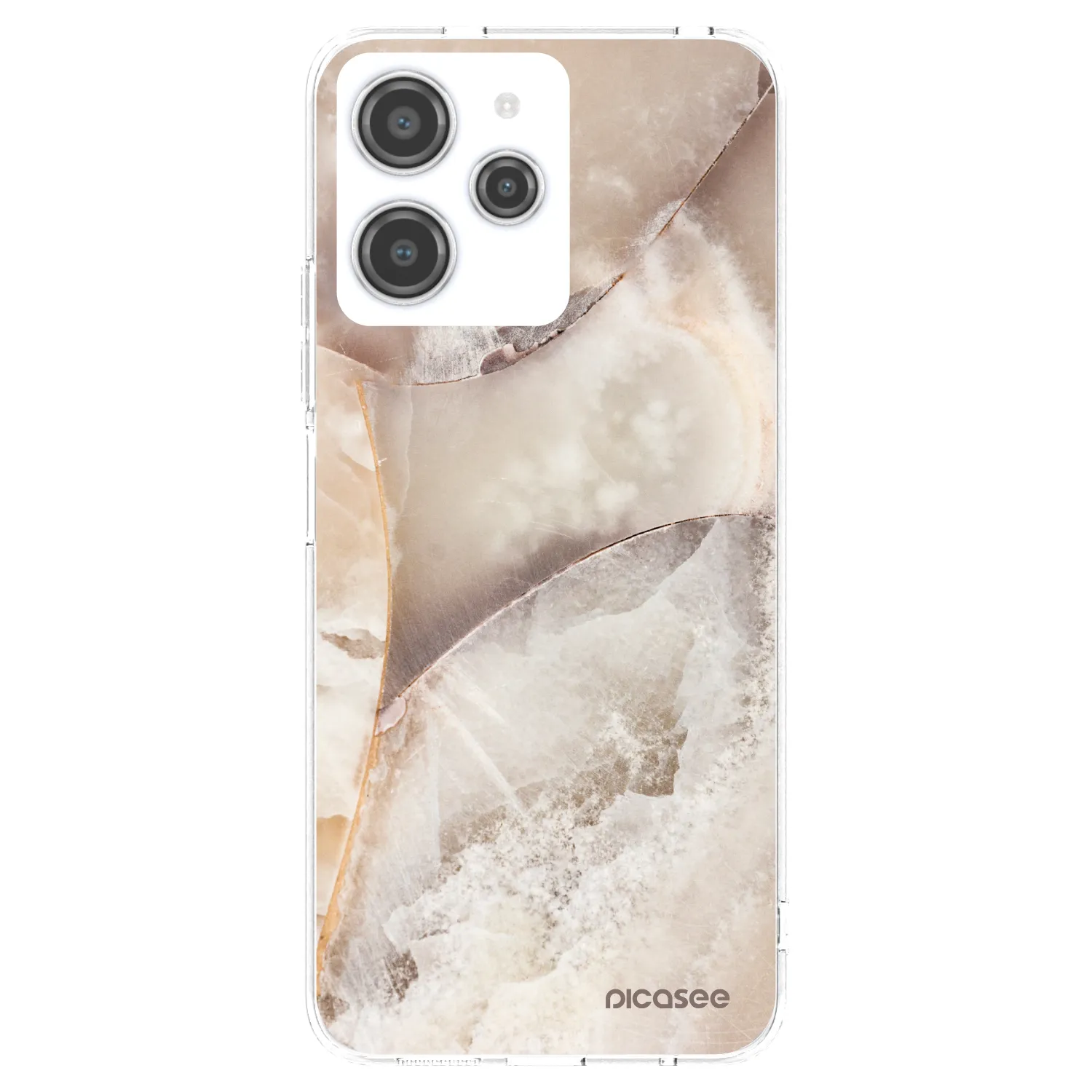 Picasee silikonowe przeźroczyste etui na Xiaomi Redmi 12 4G - Cream marble