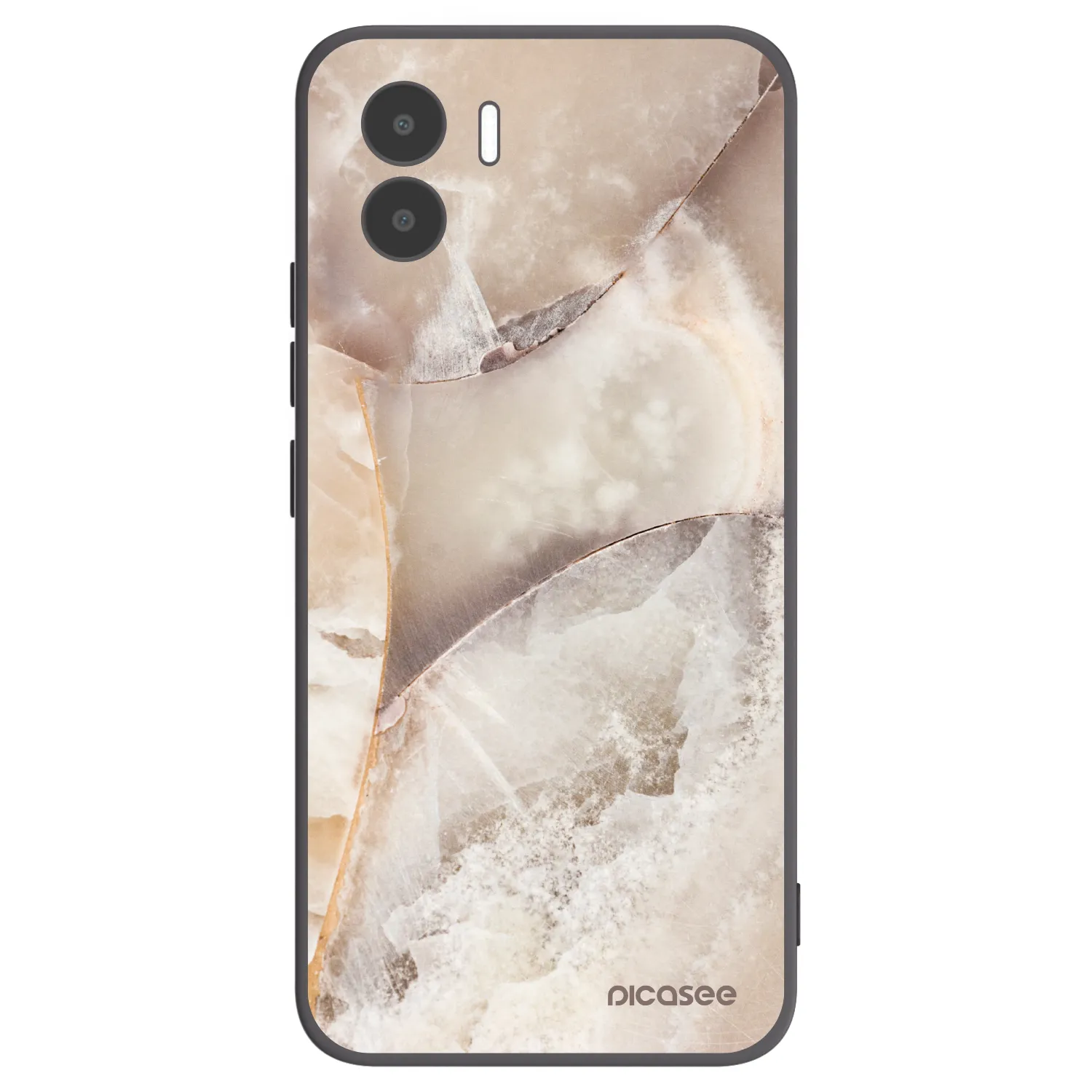 Picasee silikonowe czarne etui na Xiaomi Redmi A2 - Cream marble