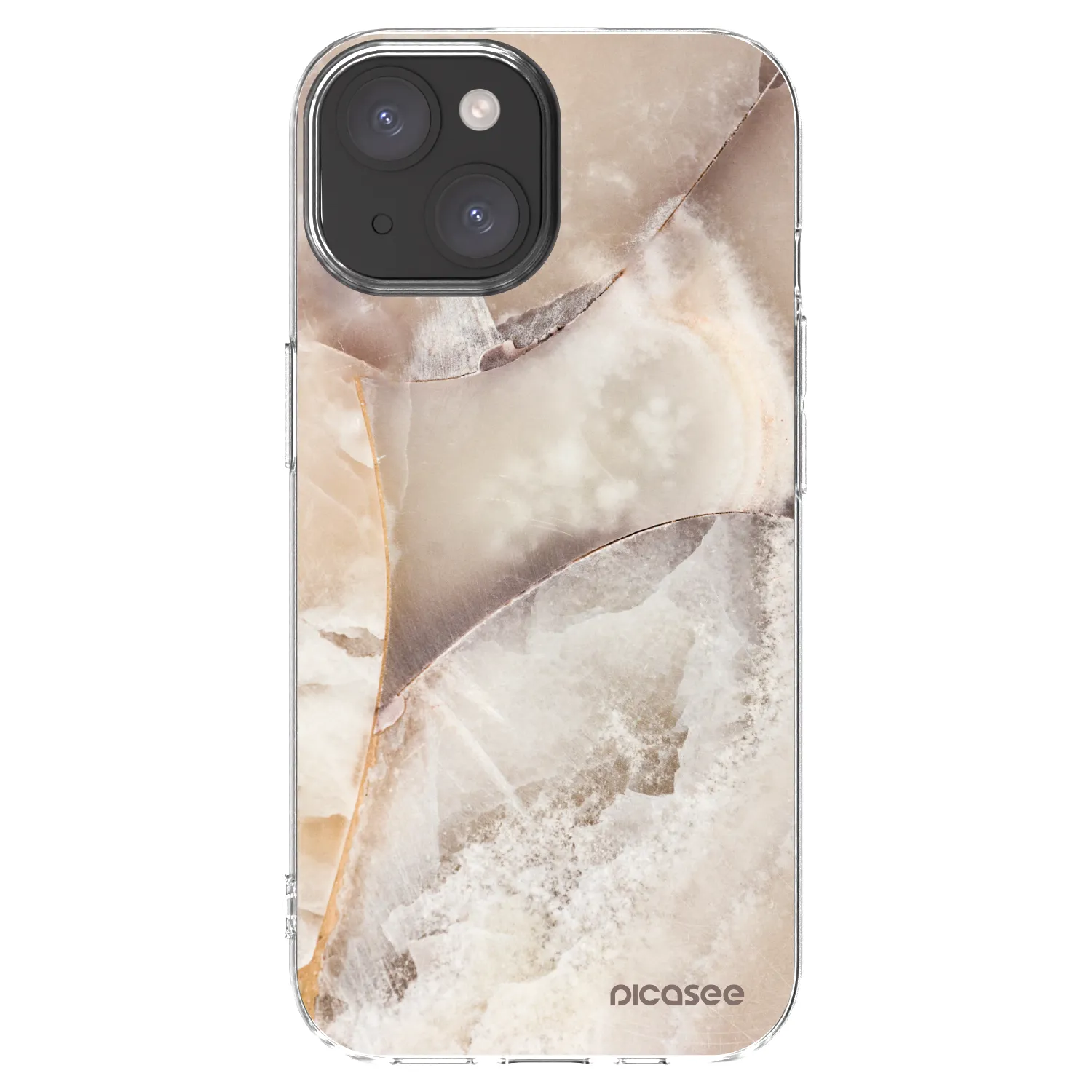 Picasee silikonowe przeźroczyste etui na Apple iPhone 15 - Cream marble