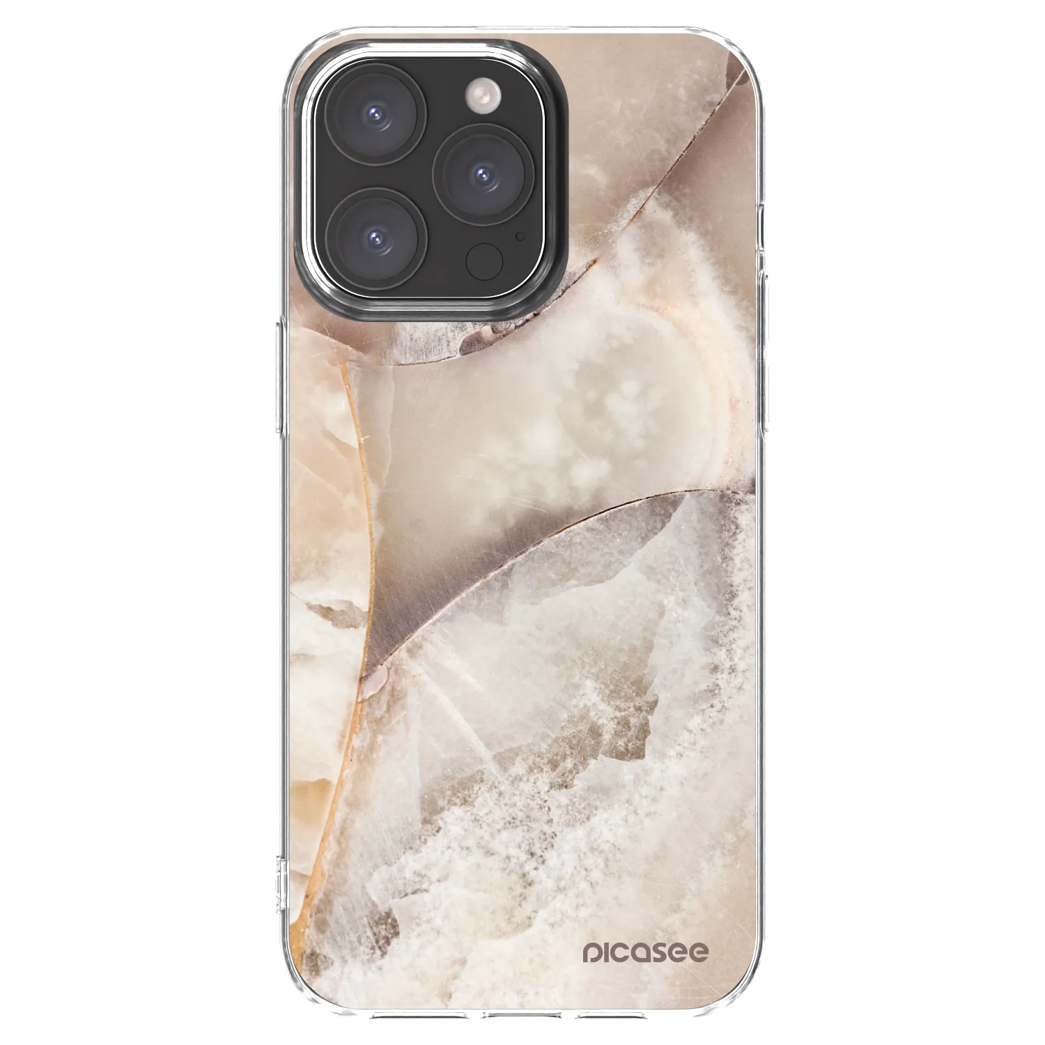 Picasee silikonowe przeźroczyste etui na Apple iPhone 15 Pro Max - Cream marble