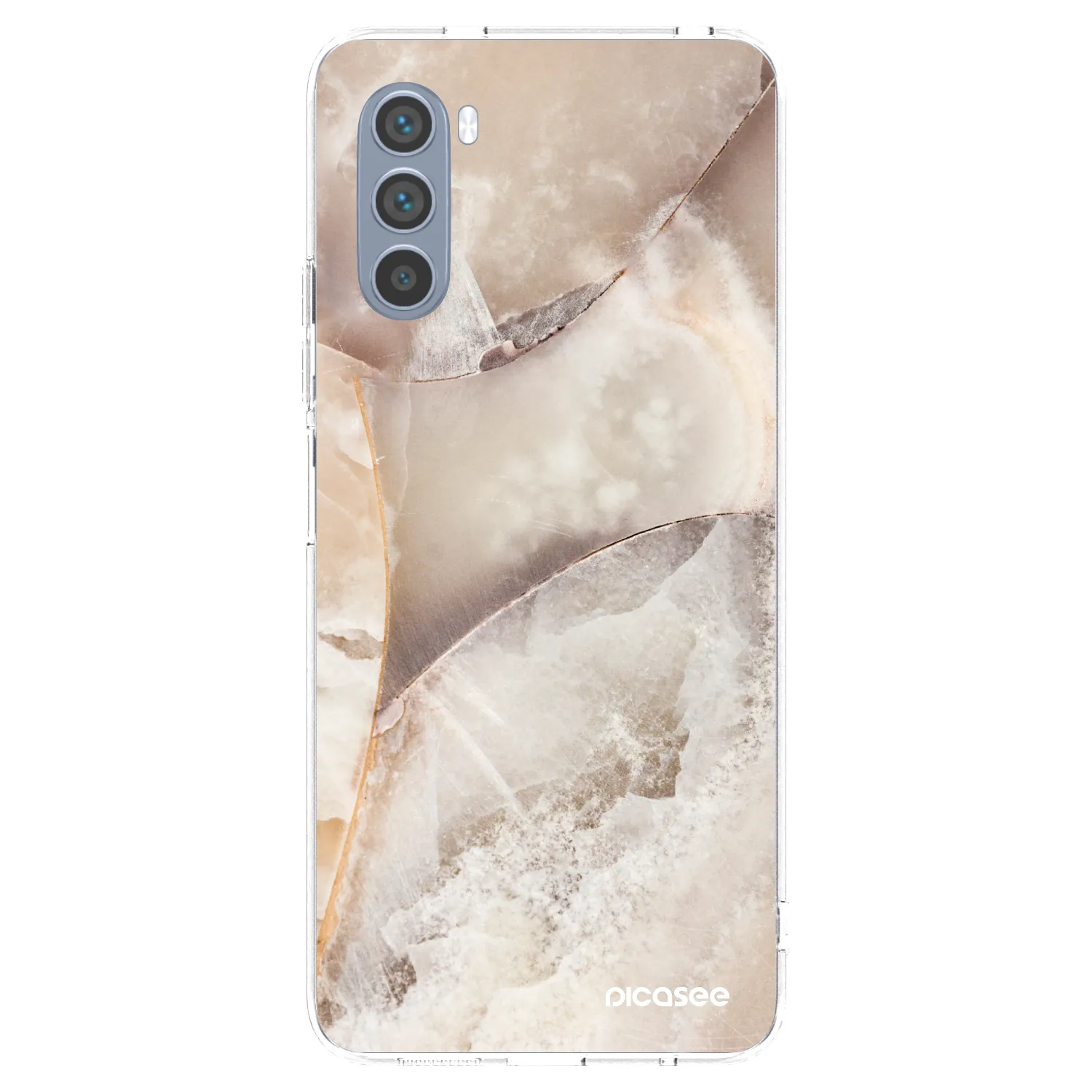 Picasee silikonowe przeźroczyste etui na Motorola Moto G62 - Cream marble