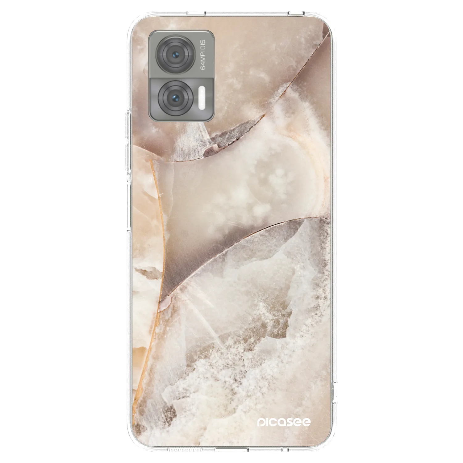 Picasee silikonowe przeźroczyste etui na Motorola Edge 30 Neo - Cream marble