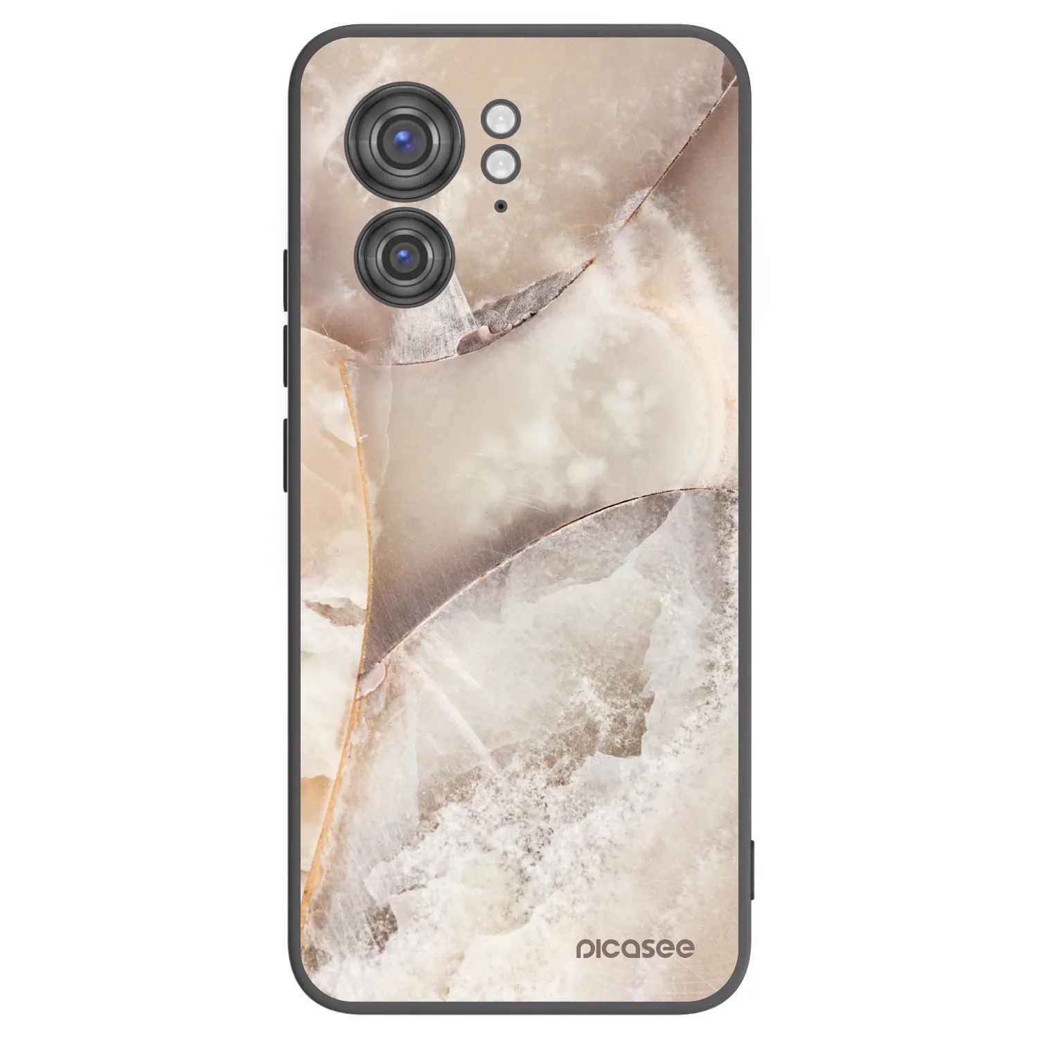 Picasee silikonowe czarne etui na Motorola Edge 40 - Cream marble