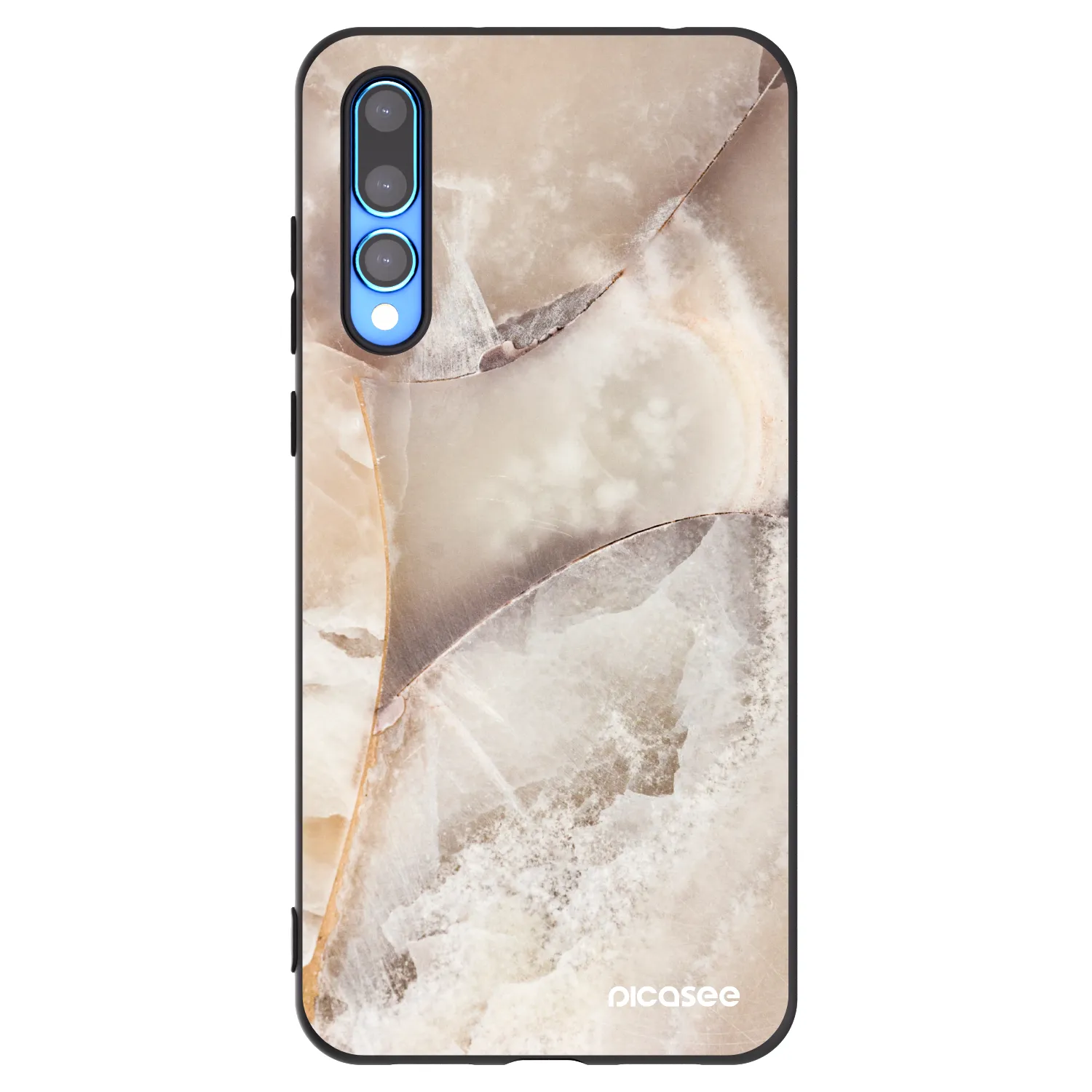 Picasee silikonowe czarne etui na Huawei P20 Pro - Cream marble