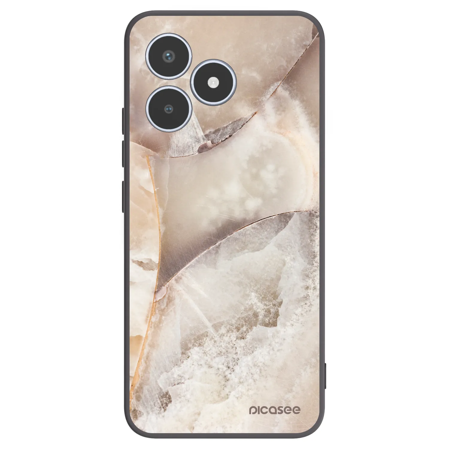Picasee silikonowe czarne etui na Realme C53 - Cream marble