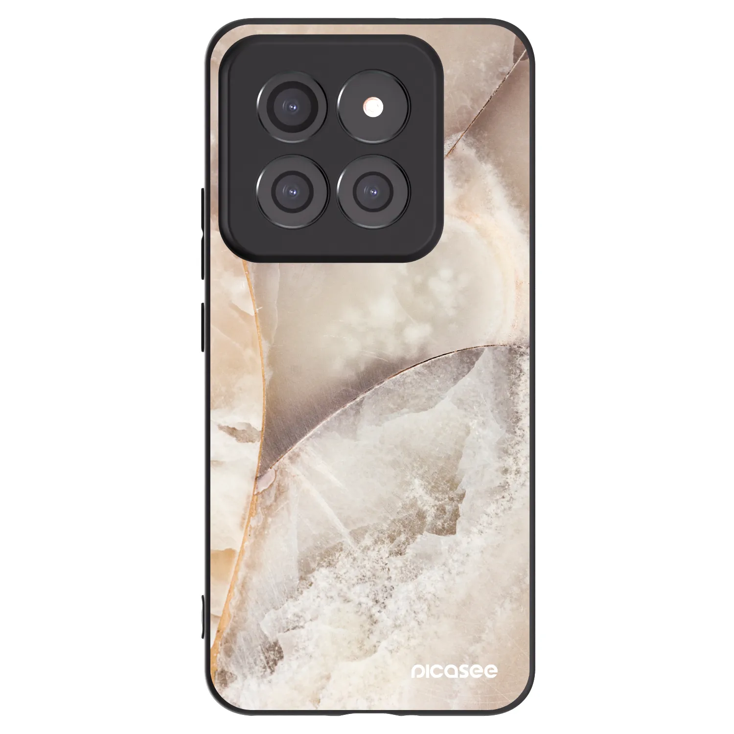 Picasee silikonowe czarne etui na Xiaomi 14 Pro - Cream marble