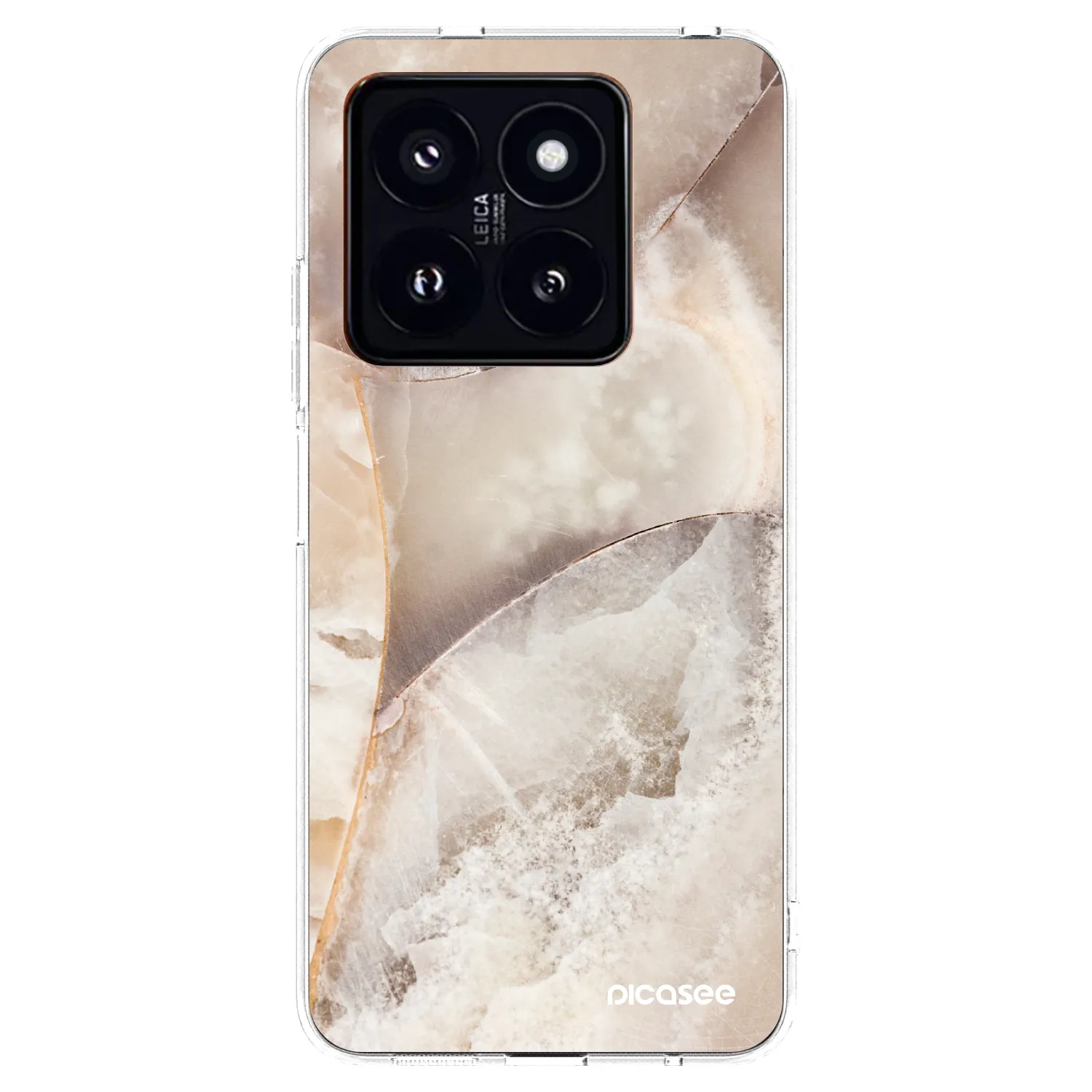 Picasee silikonowe przeźroczyste etui na Xiaomi 14 Pro - Cream marble